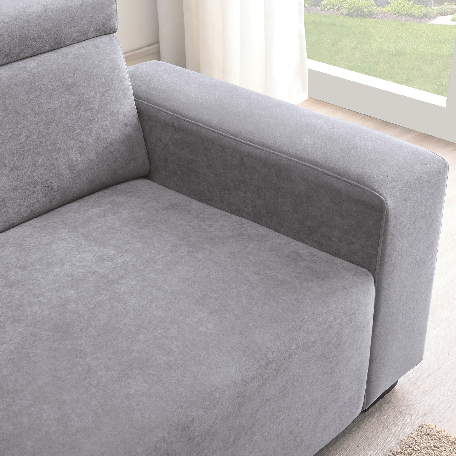 [product_type] | 87*34.2'' 2-3 Seater Sectional Sofa Couch with Multi-Angle Adjustable Headrest,Spacious and Comfortable Velvet Loveseat for Living Room,Studios,Salon,, Office,Apartment,3 Colors | casafoyer.myshopify.com