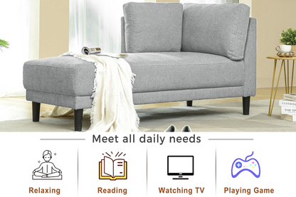Sofa & Chair sets | 65inch Mid-Century Modern Fabric Corner Lounge Chair, Upholstered Indoor Chaise Lounge for Bedroom,Office,Small Living Room & Apartment | casafoyer.myshopify.com