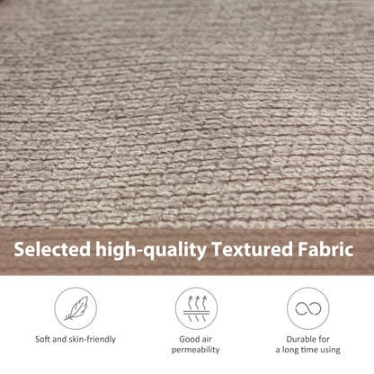 Bed | Deep Tufted Upholstered Textured Fabric 2-Piece Chaise Lounge Set - Warm Grey | casafoyer.myshopify.com