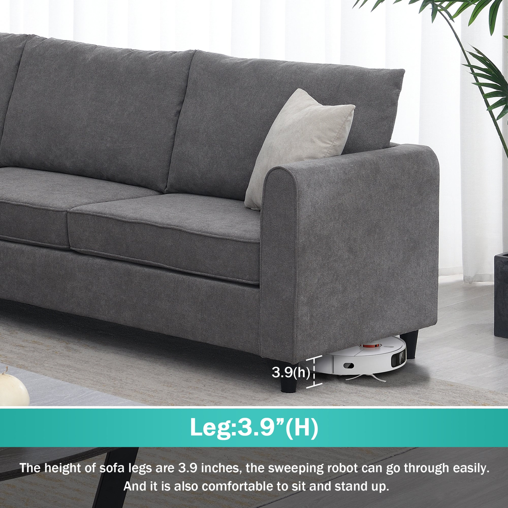 Sofa & Chair sets | Modern Upholstered Living Room Sectional Sofa, L Shape Furniture Couch with 3 Pillows | casafoyer.myshopify.com