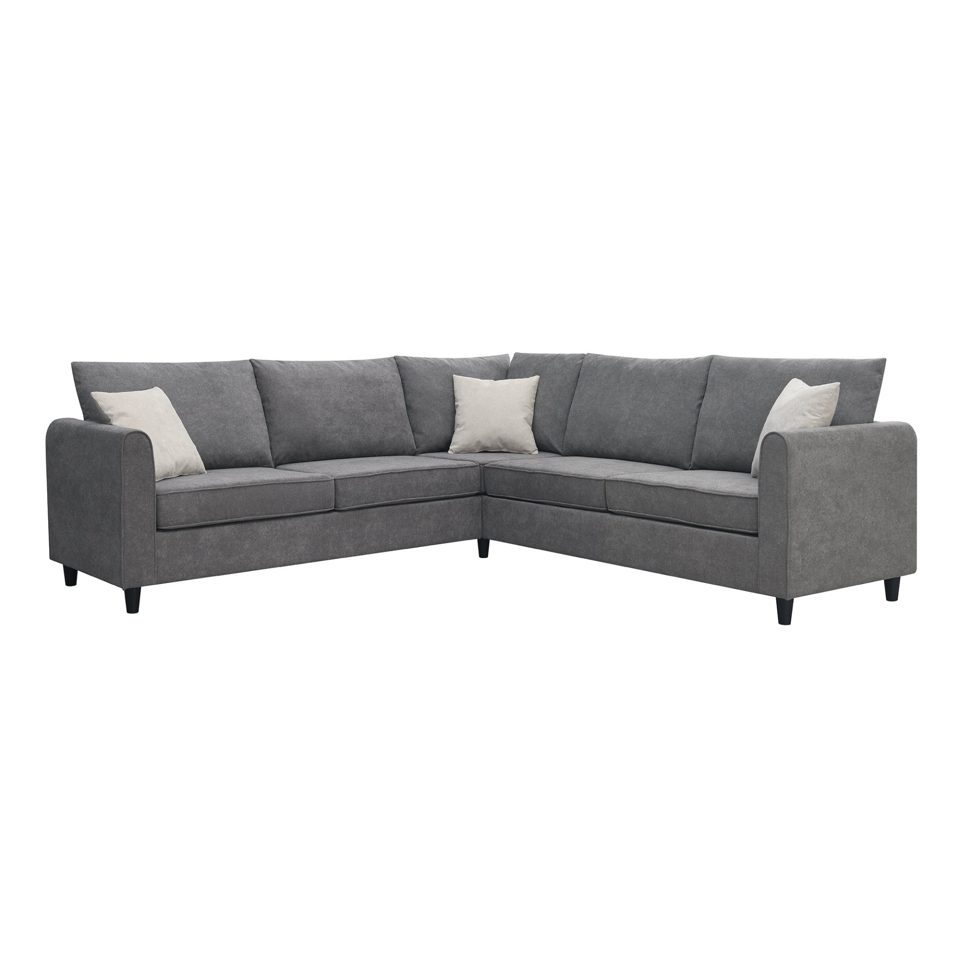 Sofa & Chair sets | Modern Upholstered Living Room Sectional Sofa, L Shape Furniture Couch with 3 Pillows | casafoyer.myshopify.com