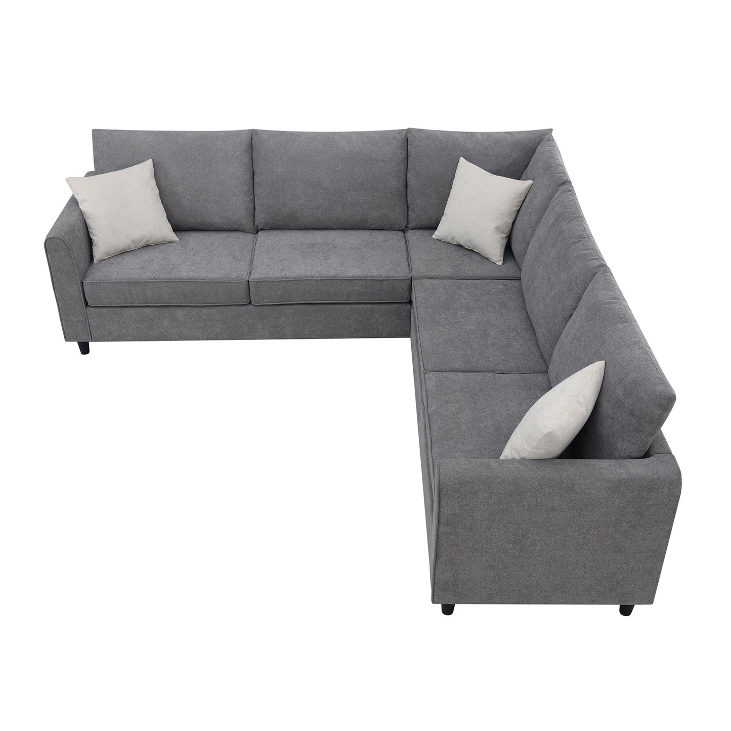 Sofa & Chair sets | Modern Upholstered Living Room Sectional Sofa, L Shape Furniture Couch with 3 Pillows | casafoyer.myshopify.com