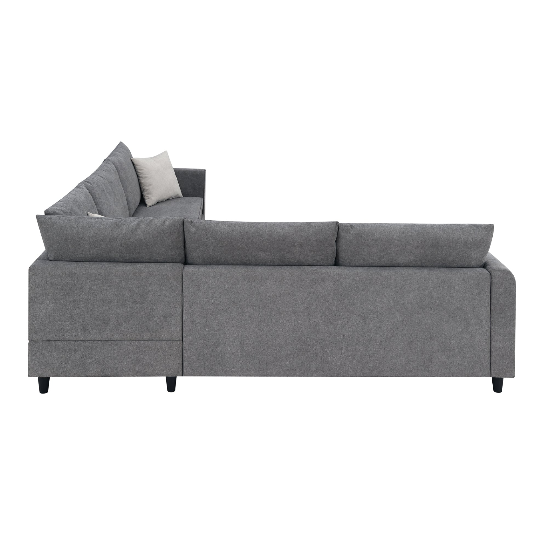 Sofa & Chair sets | Modern Upholstered Living Room Sectional Sofa, L Shape Furniture Couch with 3 Pillows | casafoyer.myshopify.com