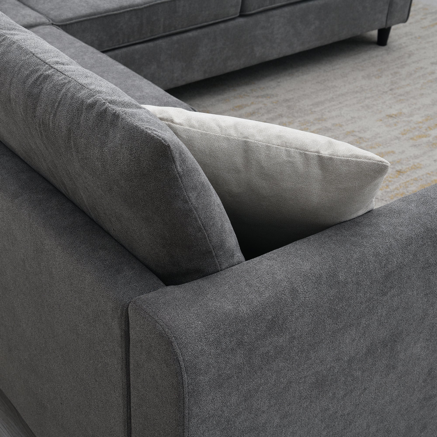 Sofa & Chair sets | Modern Upholstered Living Room Sectional Sofa, L Shape Furniture Couch with 3 Pillows | casafoyer.myshopify.com