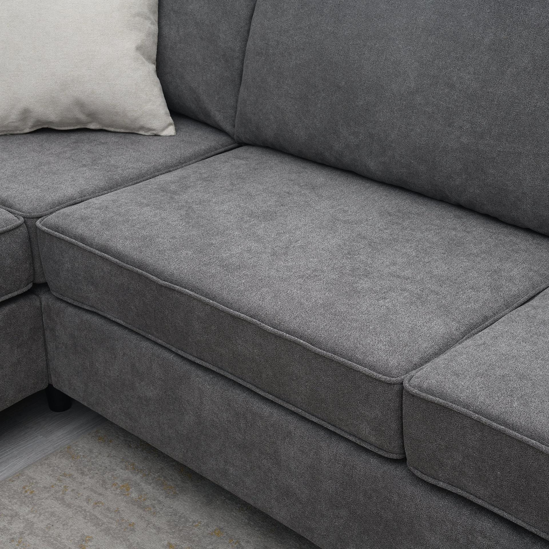 Sofa & Chair sets | Modern Upholstered Living Room Sectional Sofa, L Shape Furniture Couch with 3 Pillows | casafoyer.myshopify.com