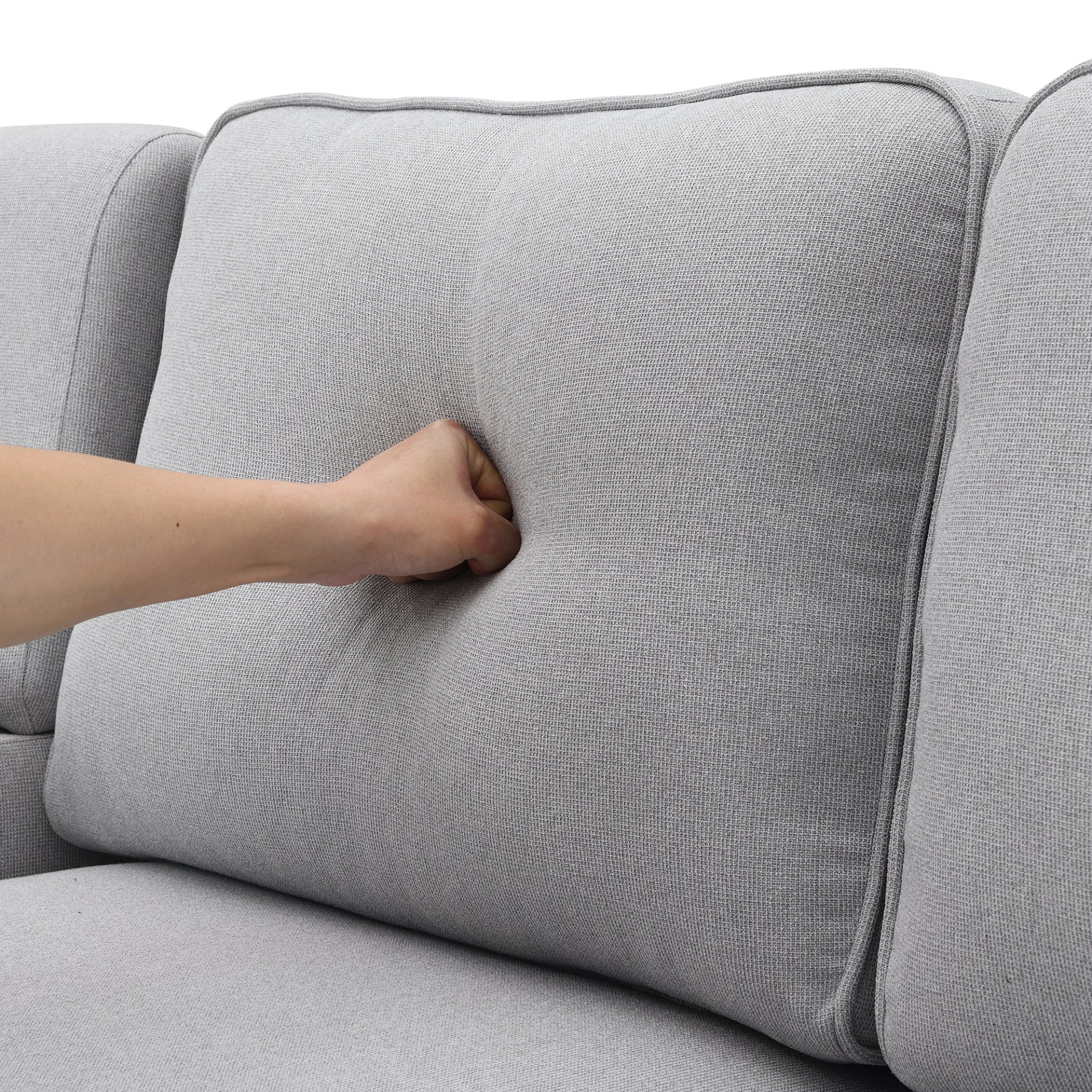 [product_type] | 104" 4-Seater Modern Linen Fabric Sofa with Armrest Pockets and 4 Pillows, Minimalist Style Couch for Living Room, Apartment, Office, 3 Colors | casafoyer.myshopify.com