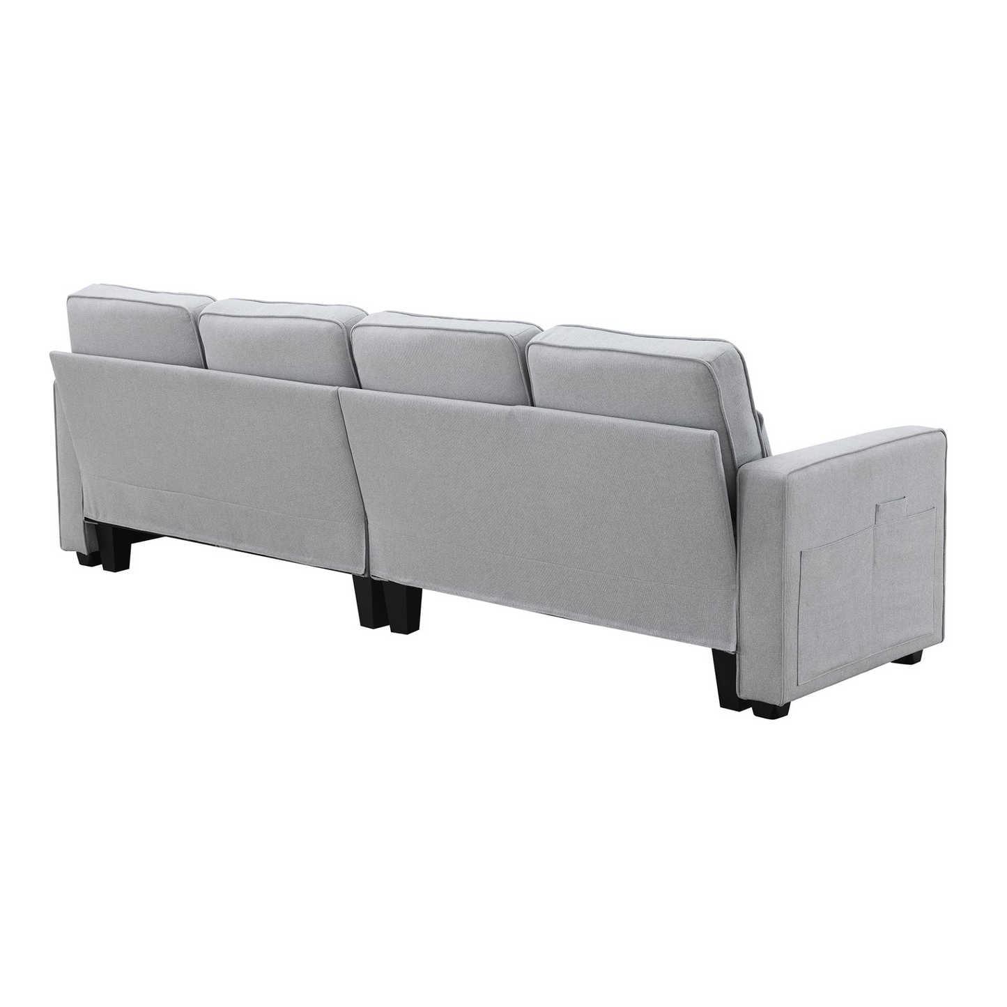 [product_type] | 104" 4-Seater Modern Linen Fabric Sofa with Armrest Pockets and 4 Pillows, Minimalist Style Couch for Living Room, Apartment, Office, 3 Colors | casafoyer.myshopify.com