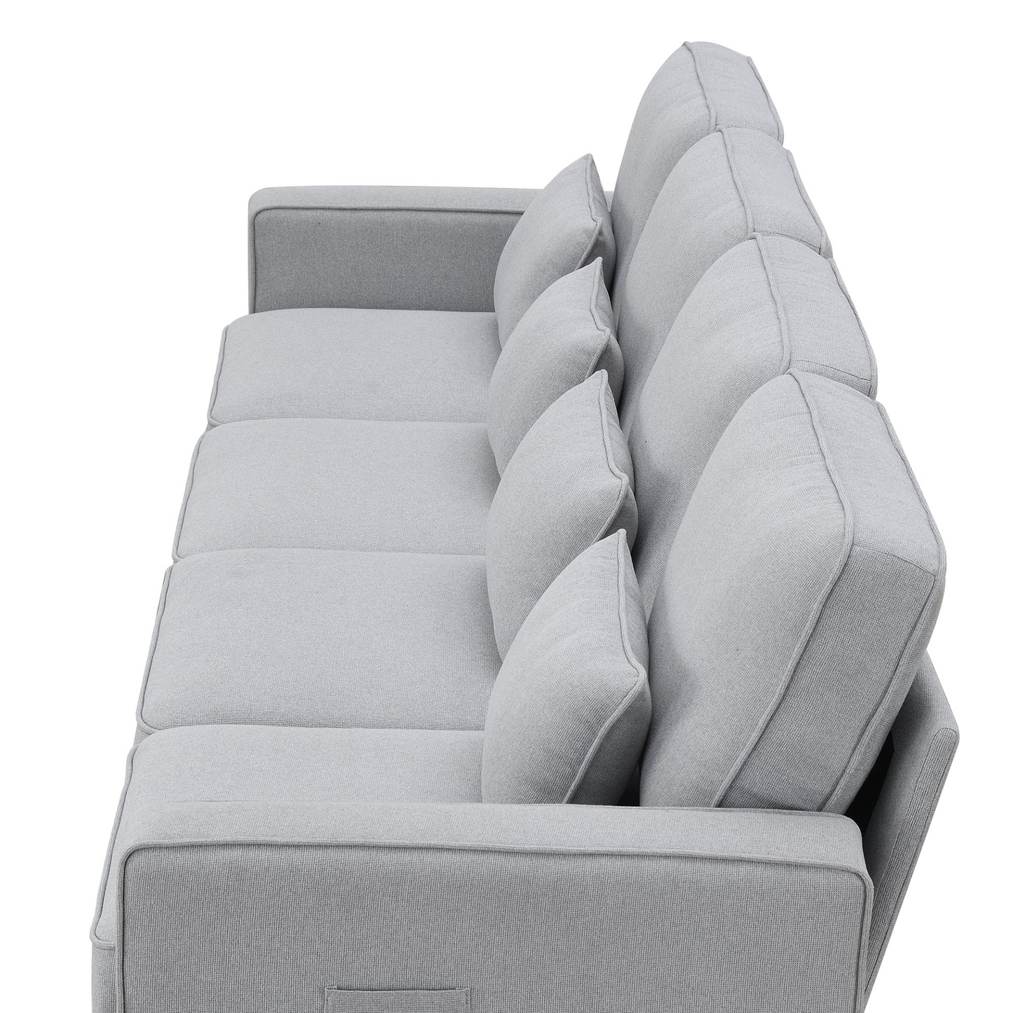 [product_type] | 104" 4-Seater Modern Linen Fabric Sofa with Armrest Pockets and 4 Pillows, Minimalist Style Couch for Living Room, Apartment, Office, 3 Colors | casafoyer.myshopify.com