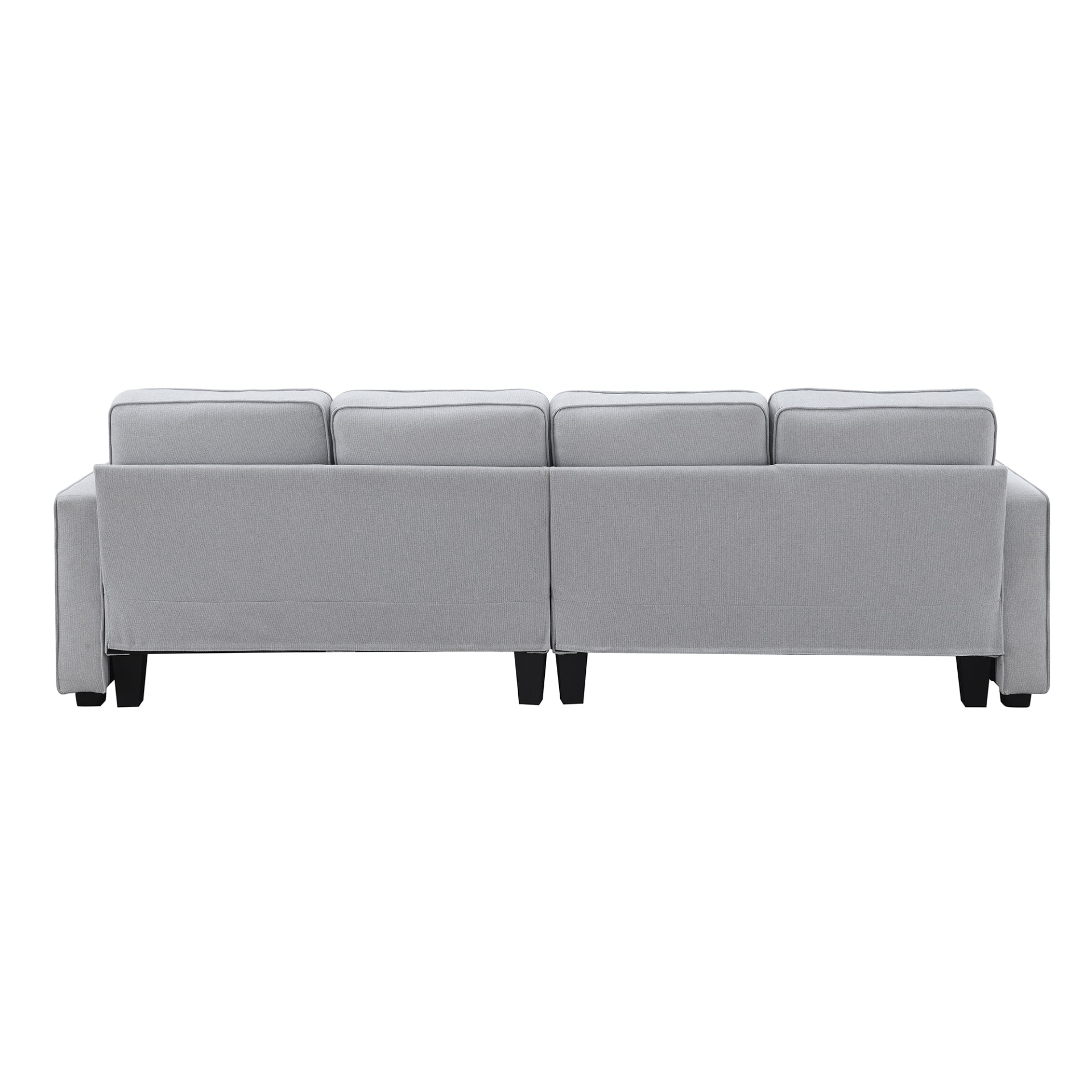 [product_type] | 104" 4-Seater Modern Linen Fabric Sofa with Armrest Pockets and 4 Pillows, Minimalist Style Couch for Living Room, Apartment, Office, 3 Colors | casafoyer.myshopify.com