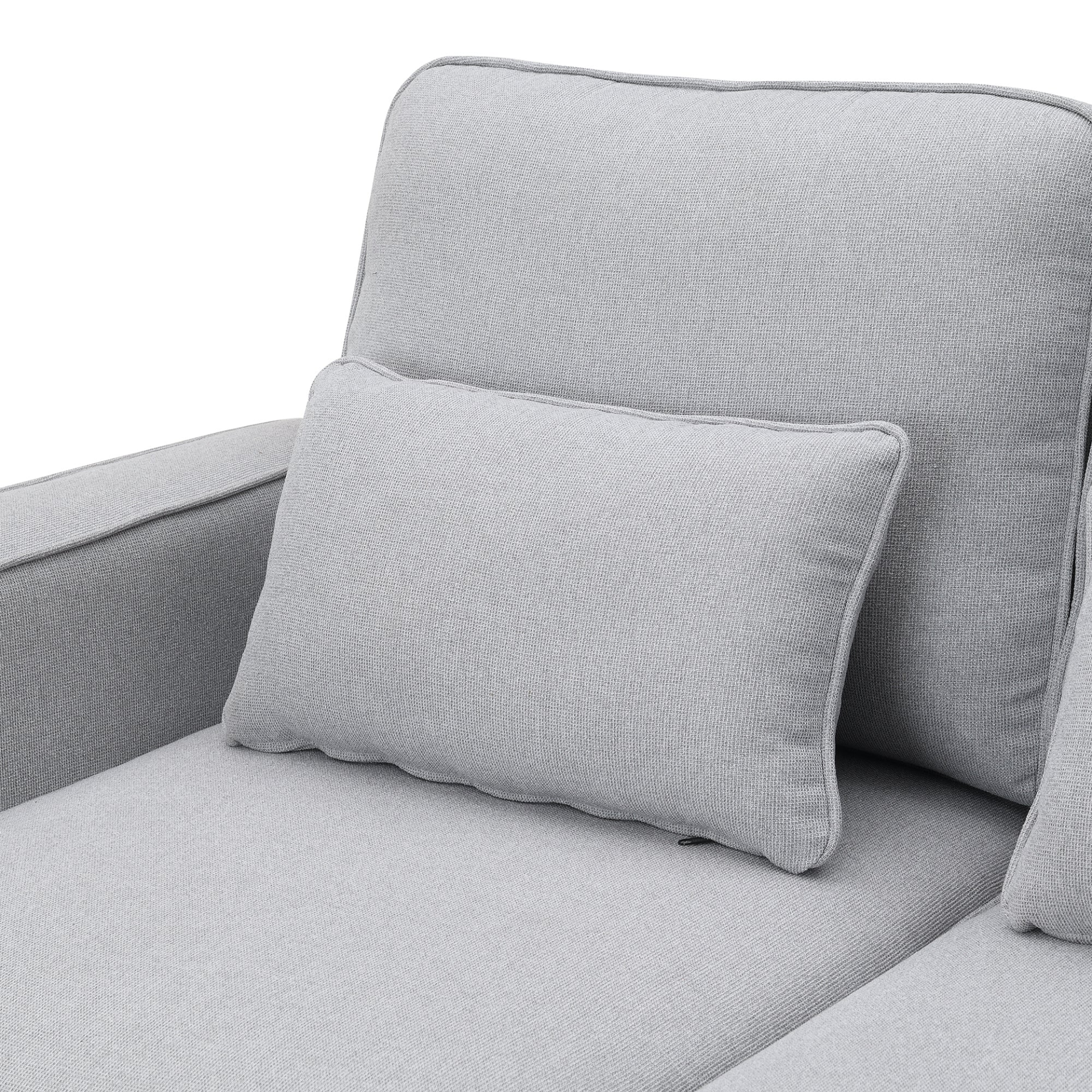 [product_type] | 104" 4-Seater Modern Linen Fabric Sofa with Armrest Pockets and 4 Pillows, Minimalist Style Couch for Living Room, Apartment, Office, 3 Colors | casafoyer.myshopify.com