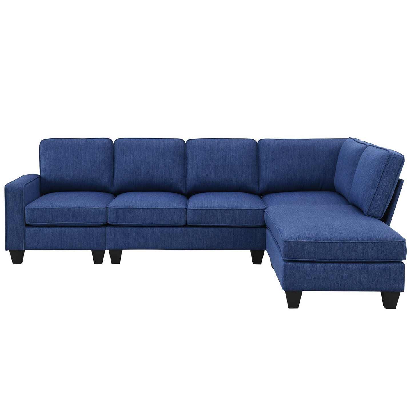 [product_type] | Modern L-shaped Sectional Sofa, 7-seat Linen Fabric Couch Set with Chaise Lounge and Convertible Ottoman | casafoyer.myshopify.com