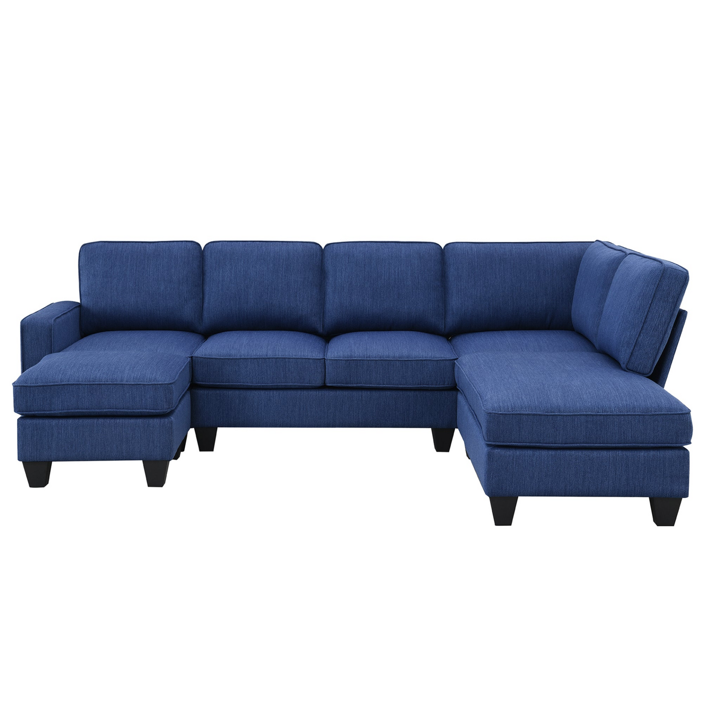 [product_type] | Modern L-shaped Sectional Sofa, 7-seat Linen Fabric Couch Set with Chaise Lounge and Convertible Ottoman | casafoyer.myshopify.com