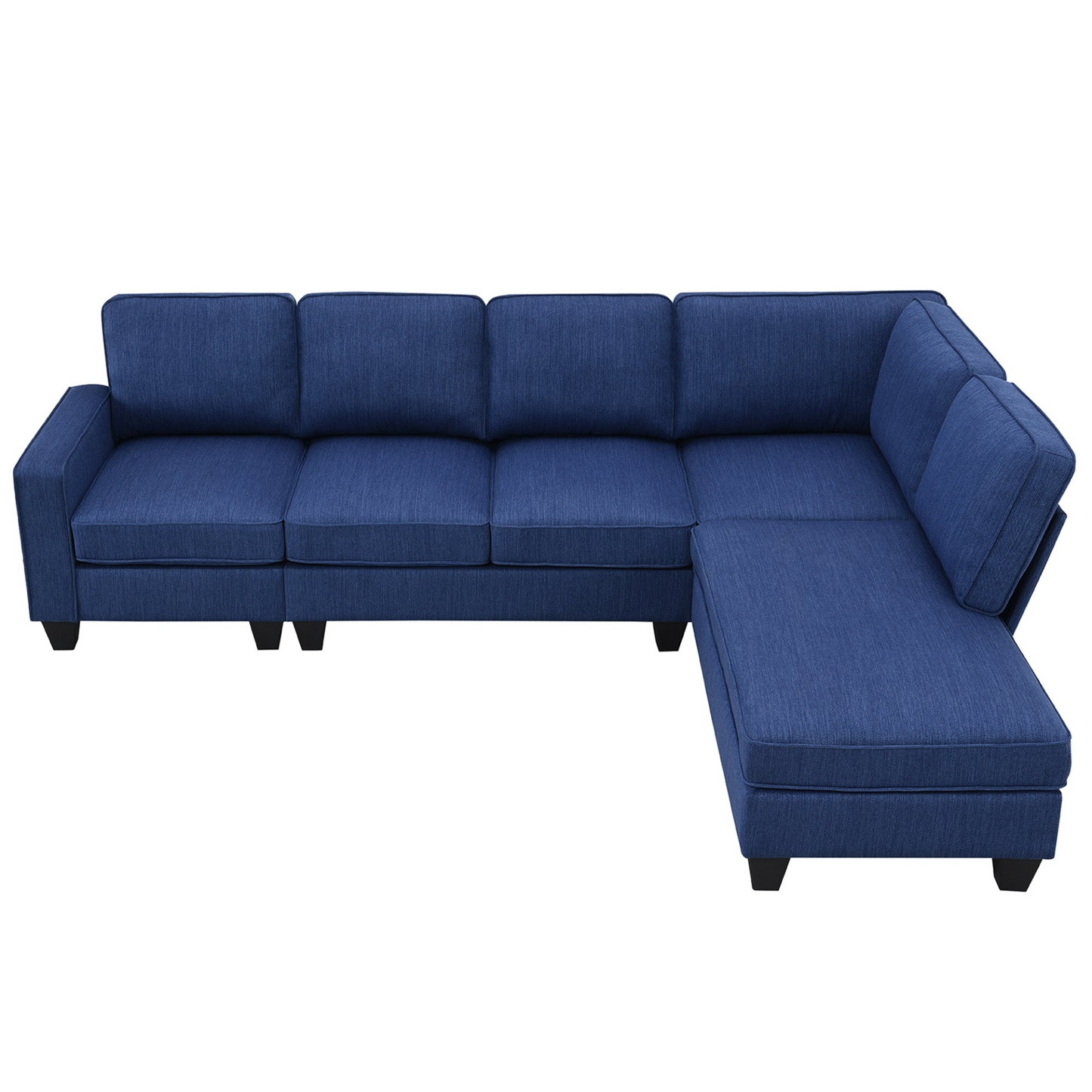 [product_type] | Modern L-shaped Sectional Sofa, 7-seat Linen Fabric Couch Set with Chaise Lounge and Convertible Ottoman | casafoyer.myshopify.com