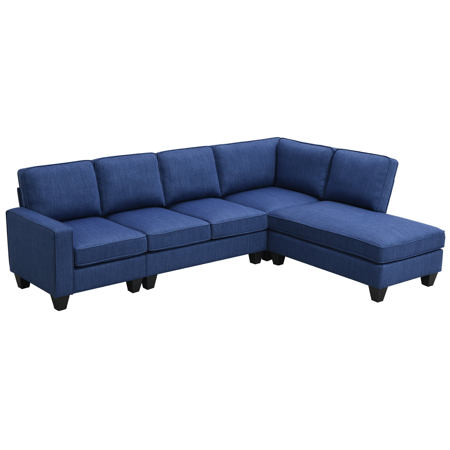 [product_type] | Modern L-shaped Sectional Sofa, 7-seat Linen Fabric Couch Set with Chaise Lounge and Convertible Ottoman | casafoyer.myshopify.com