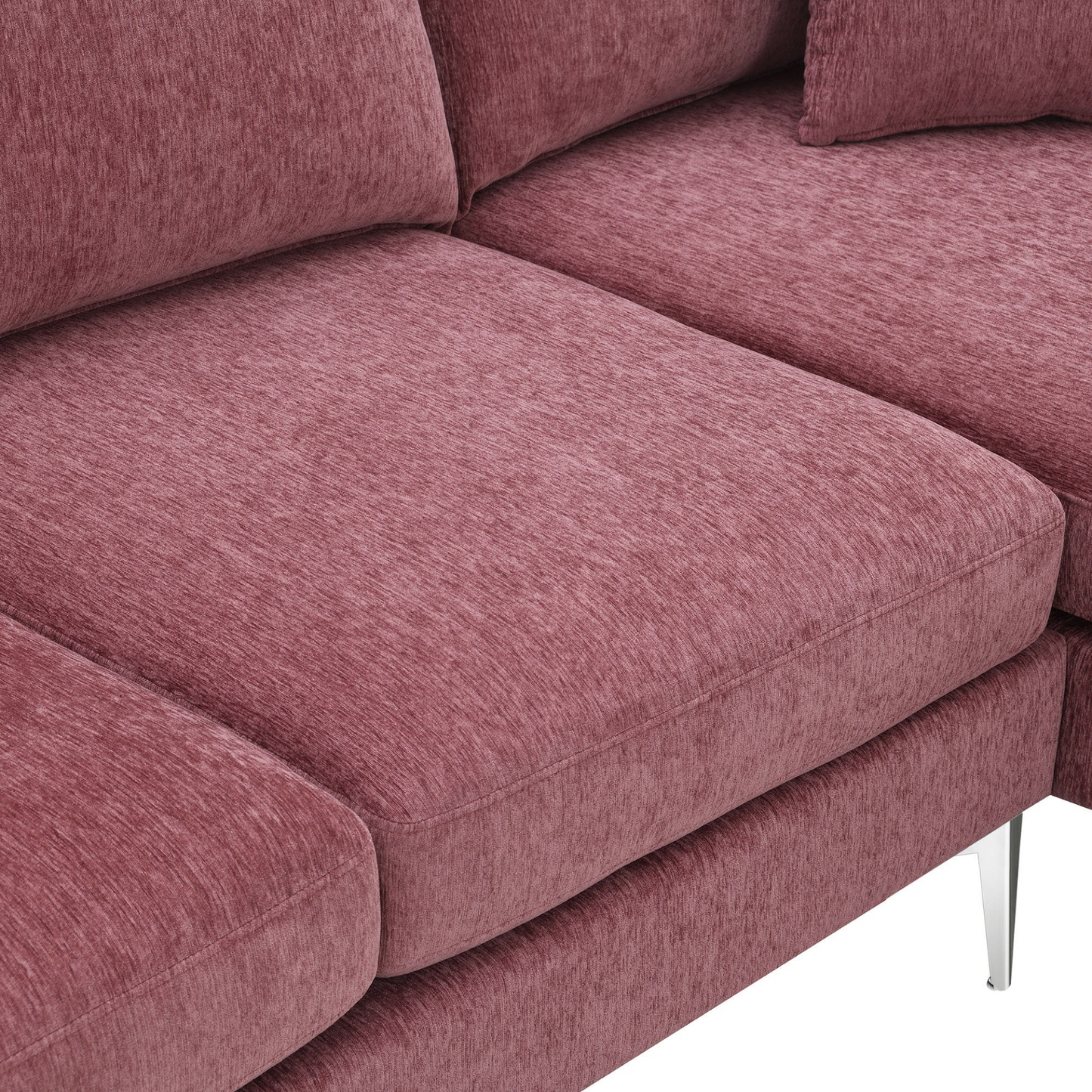 [product_type] | 84 " Convertible Sectional Sofa, Modern Chenille L-Shaped Sofa Couch with Reversible Chaise Lounge, Fit for Living Room, Apartment(2 Pillows) | casafoyer.myshopify.com