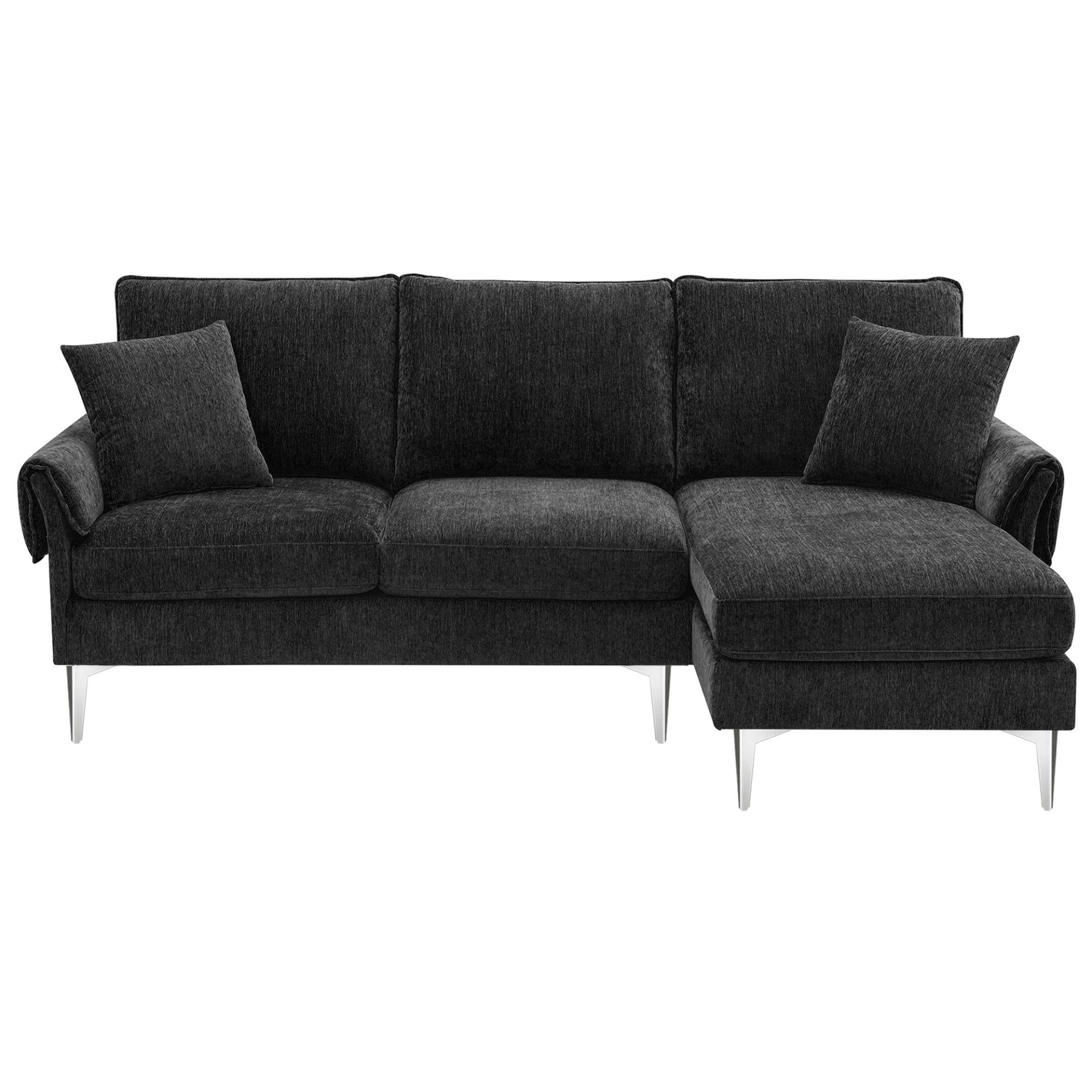 [product_type] | 84 " Convertible Sectional Sofa, Modern Chenille L-Shaped Sofa Couch with Reversible Chaise Lounge, Fit for Living Room, Apartment(2 Pillows) | casafoyer.myshopify.com