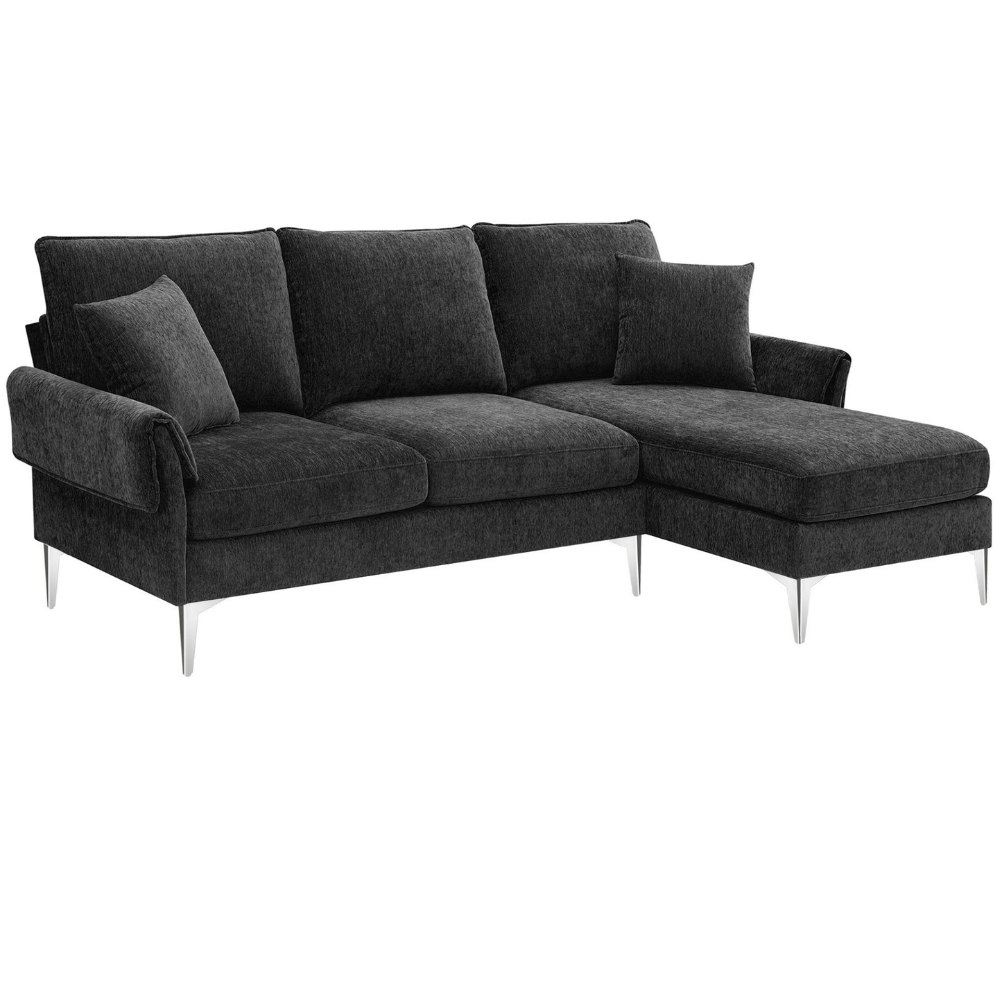 [product_type] | 84 " Convertible Sectional Sofa, Modern Chenille L-Shaped Sofa Couch with Reversible Chaise Lounge, Fit for Living Room, Apartment(2 Pillows) | casafoyer.myshopify.com