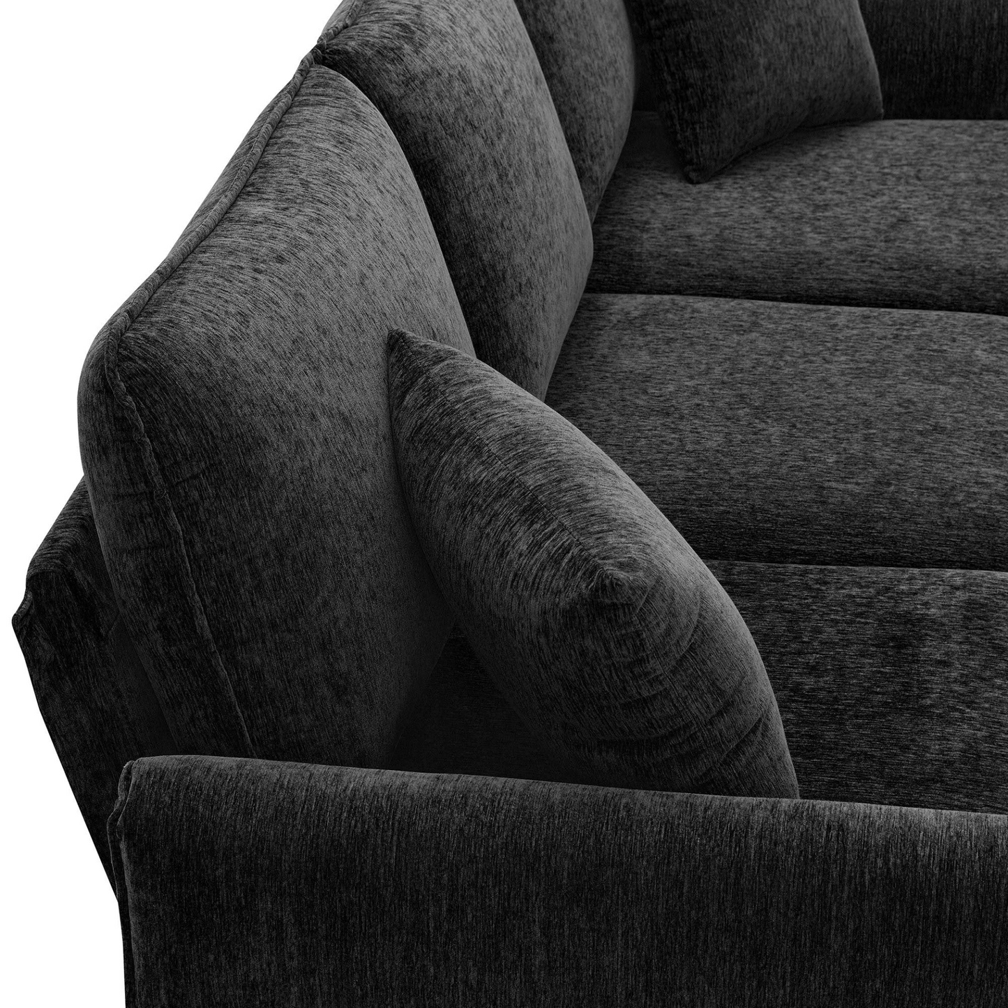 [product_type] | 84 " Convertible Sectional Sofa, Modern Chenille L-Shaped Sofa Couch with Reversible Chaise Lounge, Fit for Living Room, Apartment(2 Pillows) | casafoyer.myshopify.com