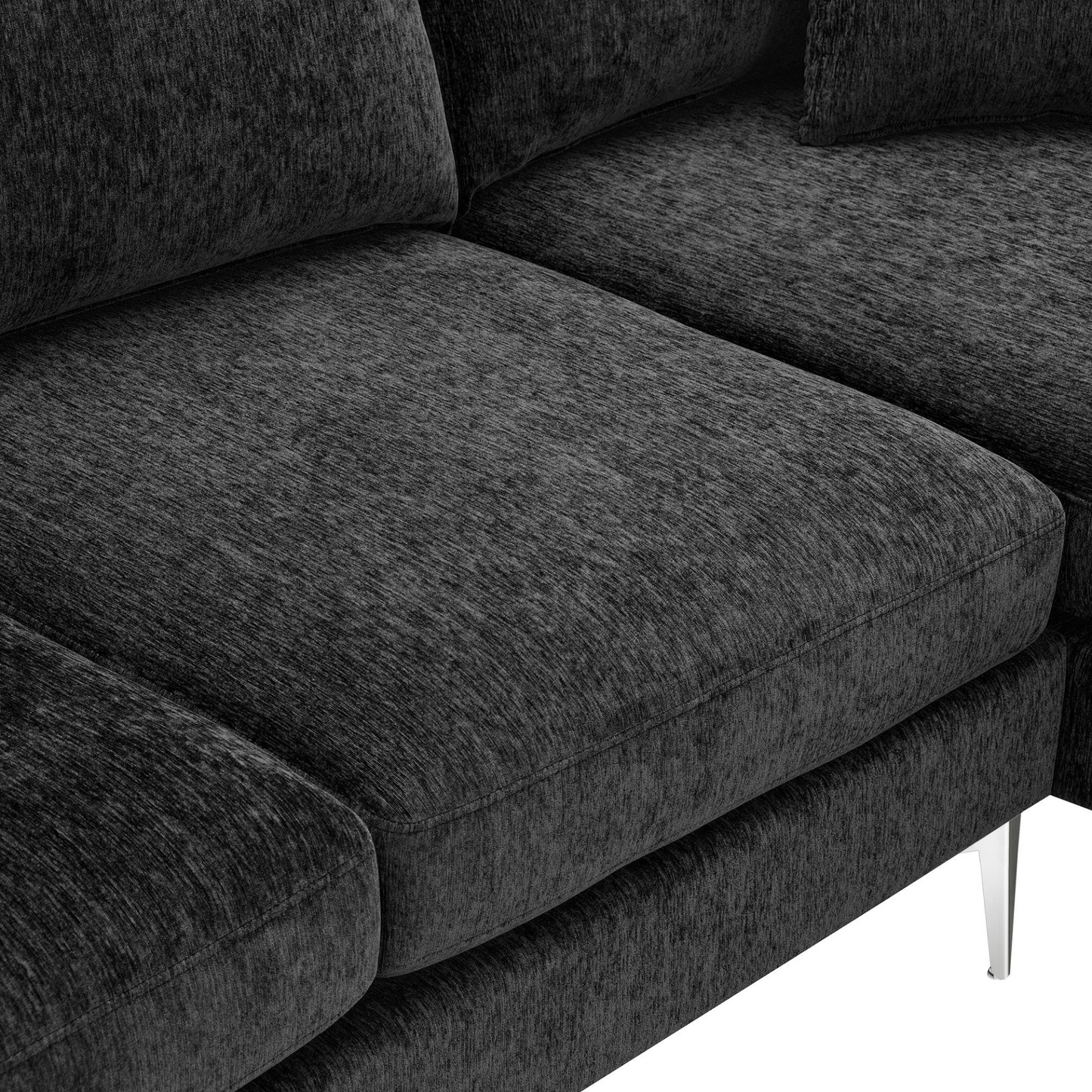 [product_type] | 84 " Convertible Sectional Sofa, Modern Chenille L-Shaped Sofa Couch with Reversible Chaise Lounge, Fit for Living Room, Apartment(2 Pillows) | casafoyer.myshopify.com