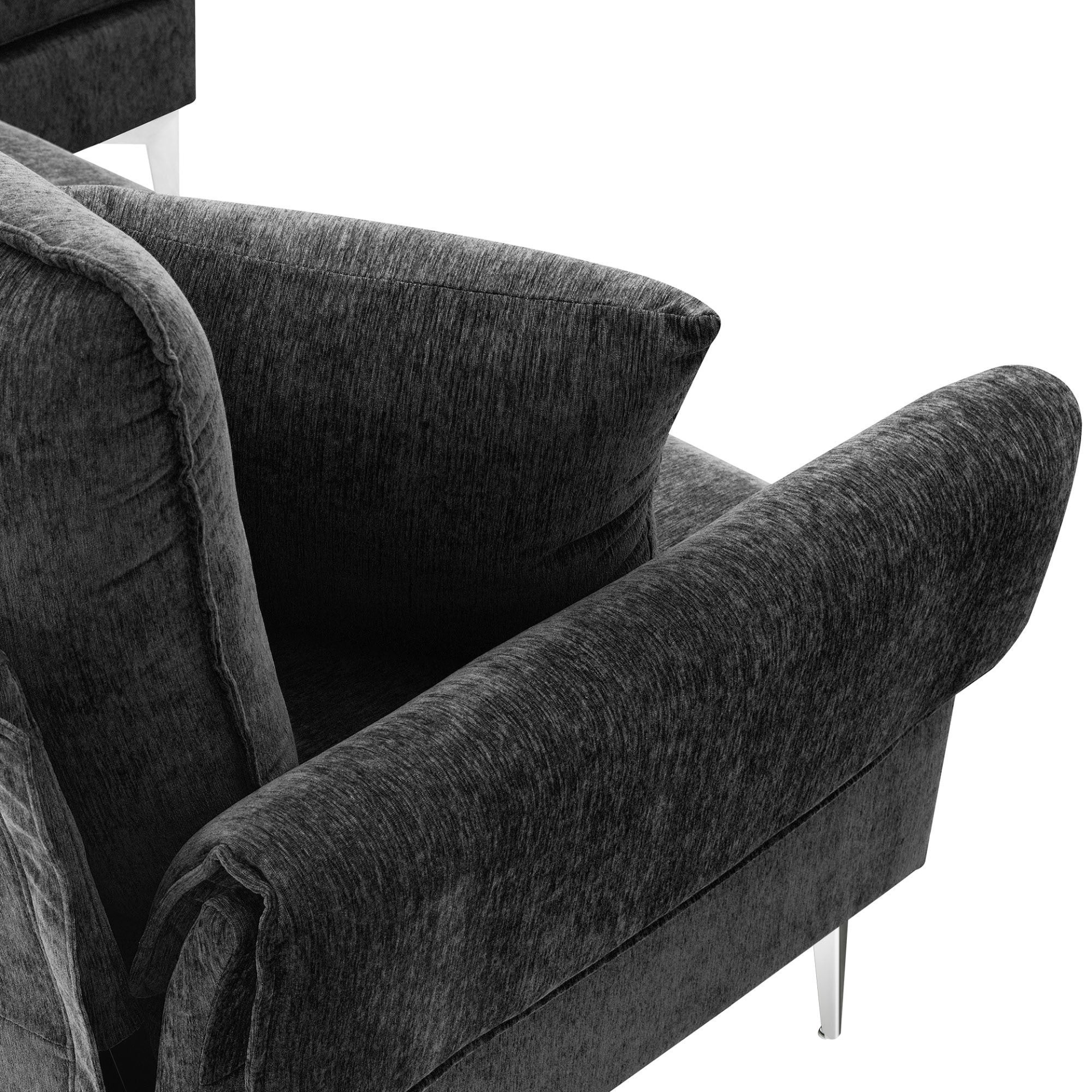 [product_type] | 84 " Convertible Sectional Sofa, Modern Chenille L-Shaped Sofa Couch with Reversible Chaise Lounge, Fit for Living Room, Apartment(2 Pillows) | casafoyer.myshopify.com