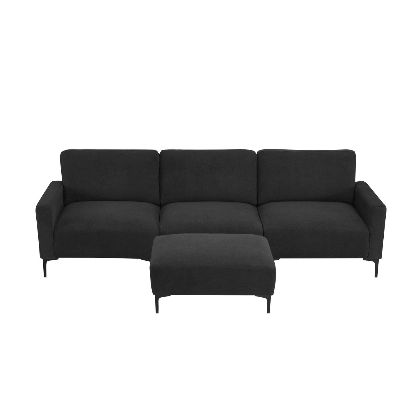 Sofa & Chair sets | Modern L-shaped Sectional Sofa, 4-seat Velvet Fabric Couch Set with Convertible Ottoman,Freely Combinable Sofa for Living Room, Apartment, Office,Apartment,2 Colors | casafoyer.myshopify.com