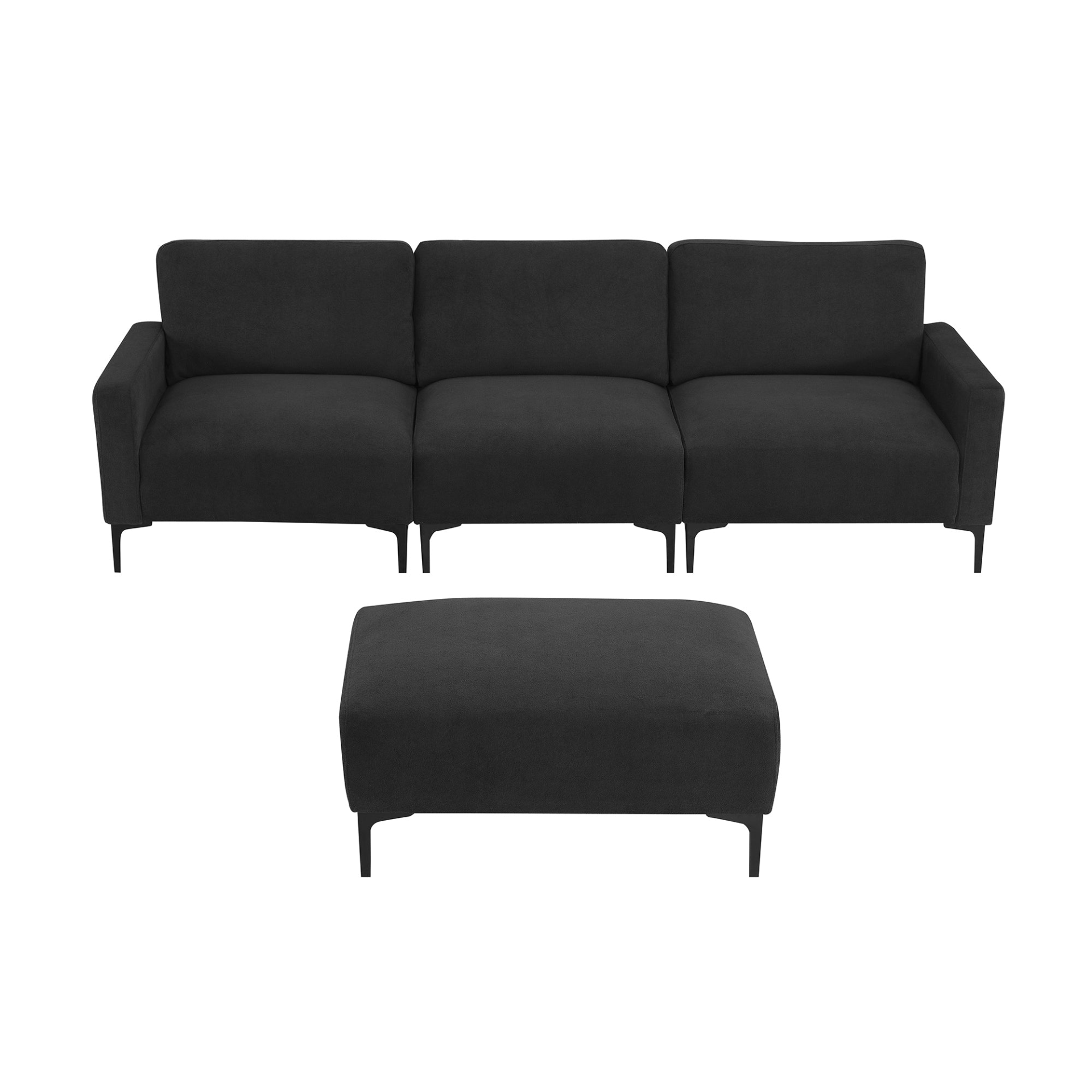 Sofa & Chair sets | Modern L-shaped Sectional Sofa, 4-seat Velvet Fabric Couch Set with Convertible Ottoman,Freely Combinable Sofa for Living Room, Apartment, Office,Apartment,2 Colors | casafoyer.myshopify.com