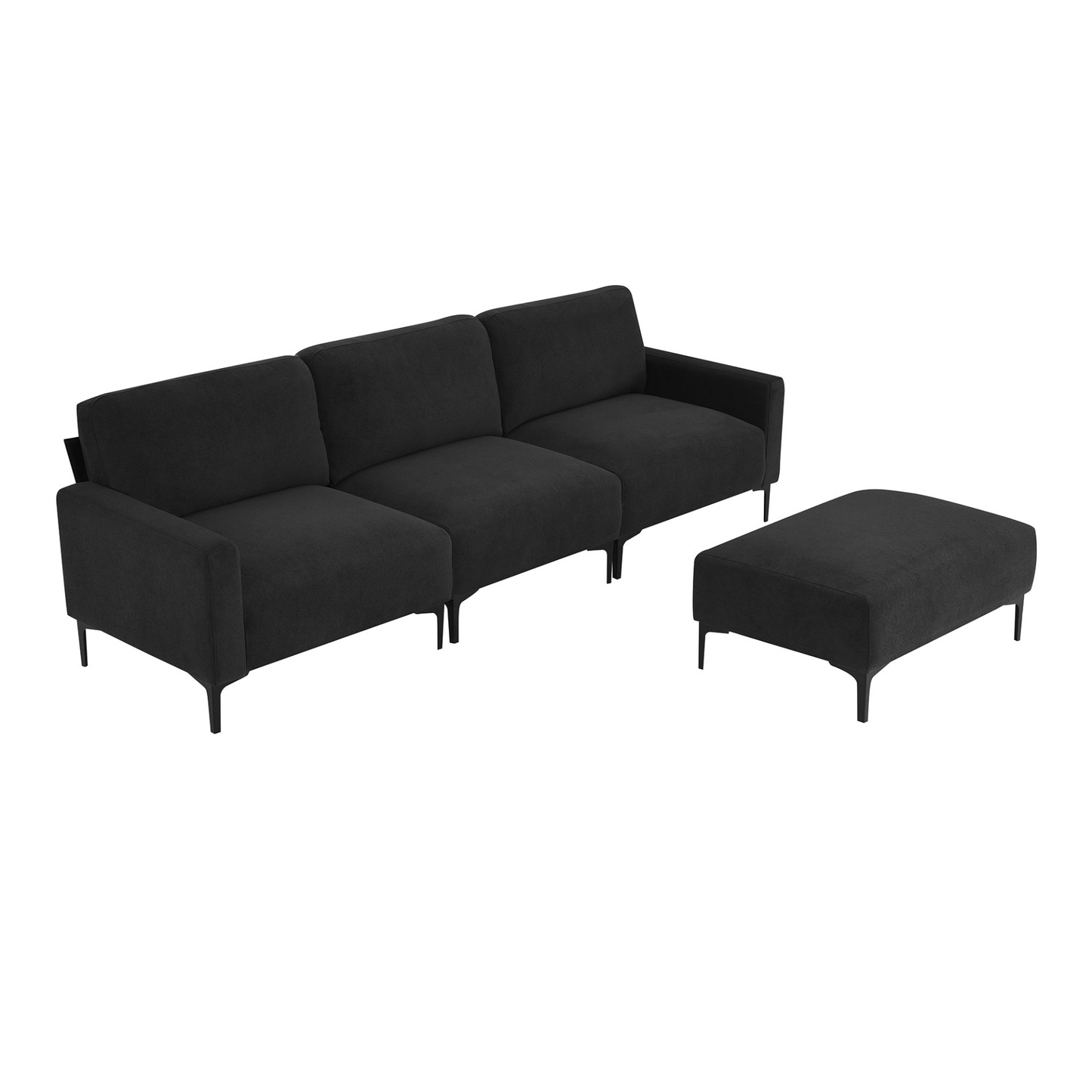 Sofa & Chair sets | Modern L-shaped Sectional Sofa, 4-seat Velvet Fabric Couch Set with Convertible Ottoman,Freely Combinable Sofa for Living Room, Apartment, Office,Apartment,2 Colors | casafoyer.myshopify.com