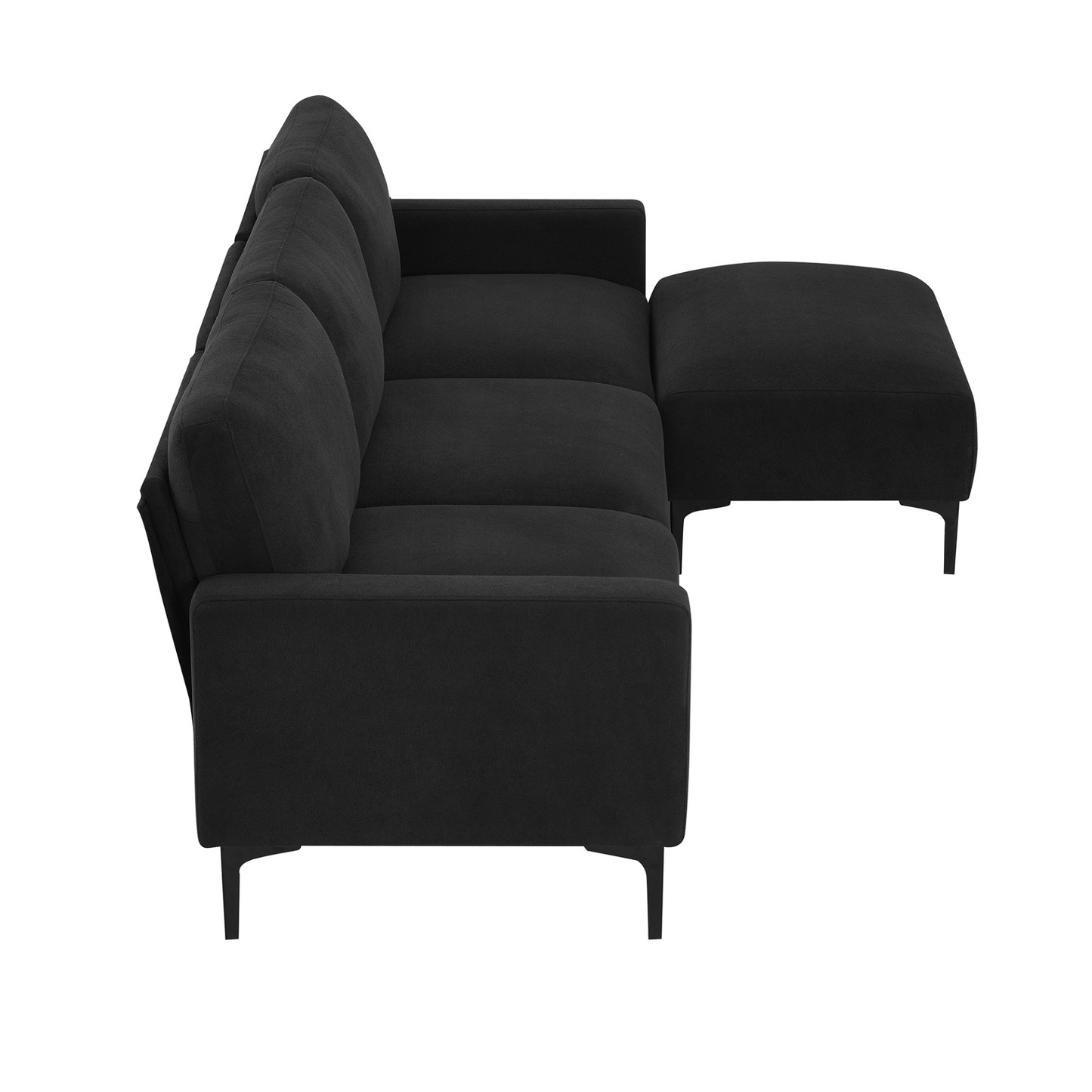 Sofa & Chair sets | Modern L-shaped Sectional Sofa, 4-seat Velvet Fabric Couch Set with Convertible Ottoman,Freely Combinable Sofa for Living Room, Apartment, Office,Apartment,2 Colors | casafoyer.myshopify.com