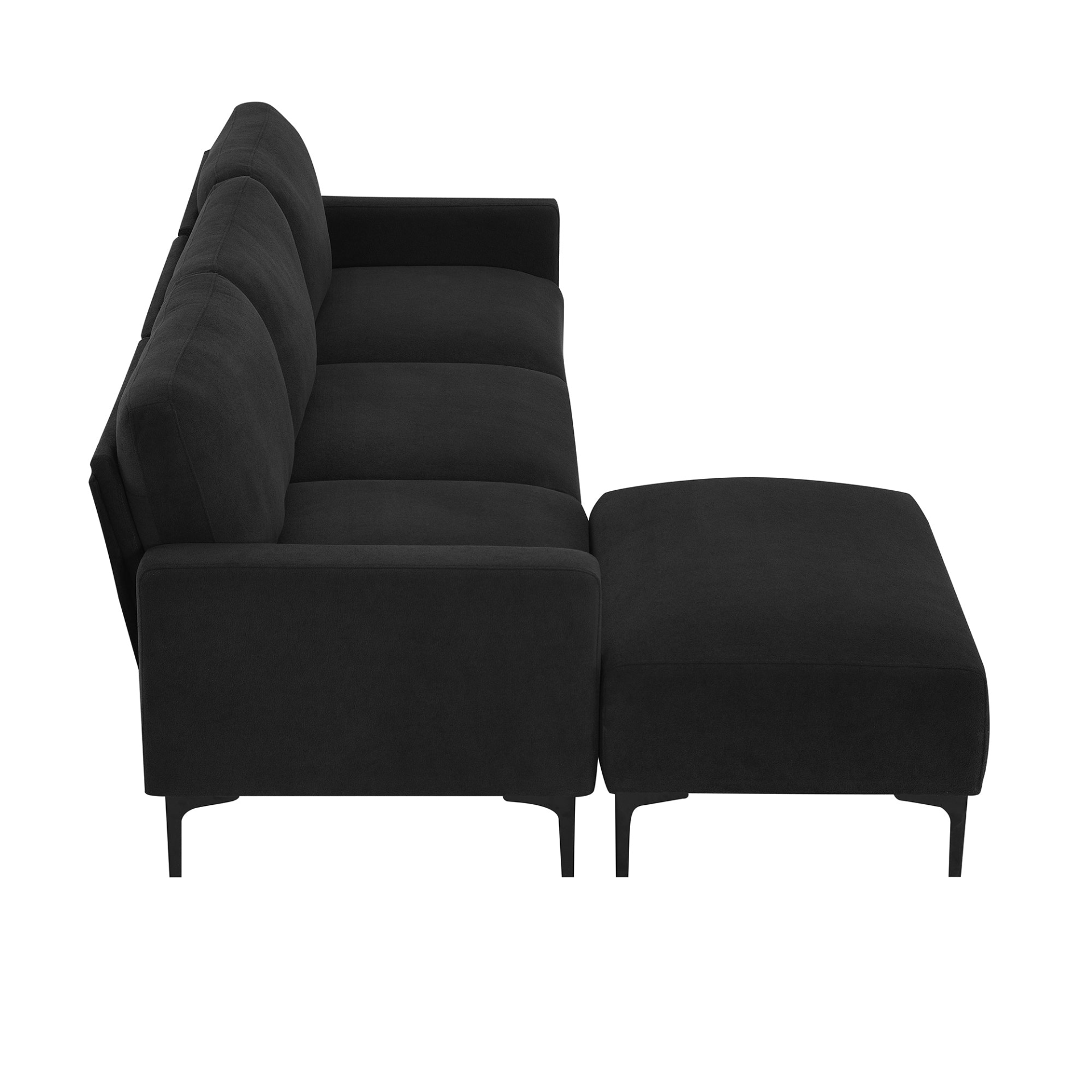 Sofa & Chair sets | Modern L-shaped Sectional Sofa, 4-seat Velvet Fabric Couch Set with Convertible Ottoman,Freely Combinable Sofa for Living Room, Apartment, Office,Apartment,2 Colors | casafoyer.myshopify.com