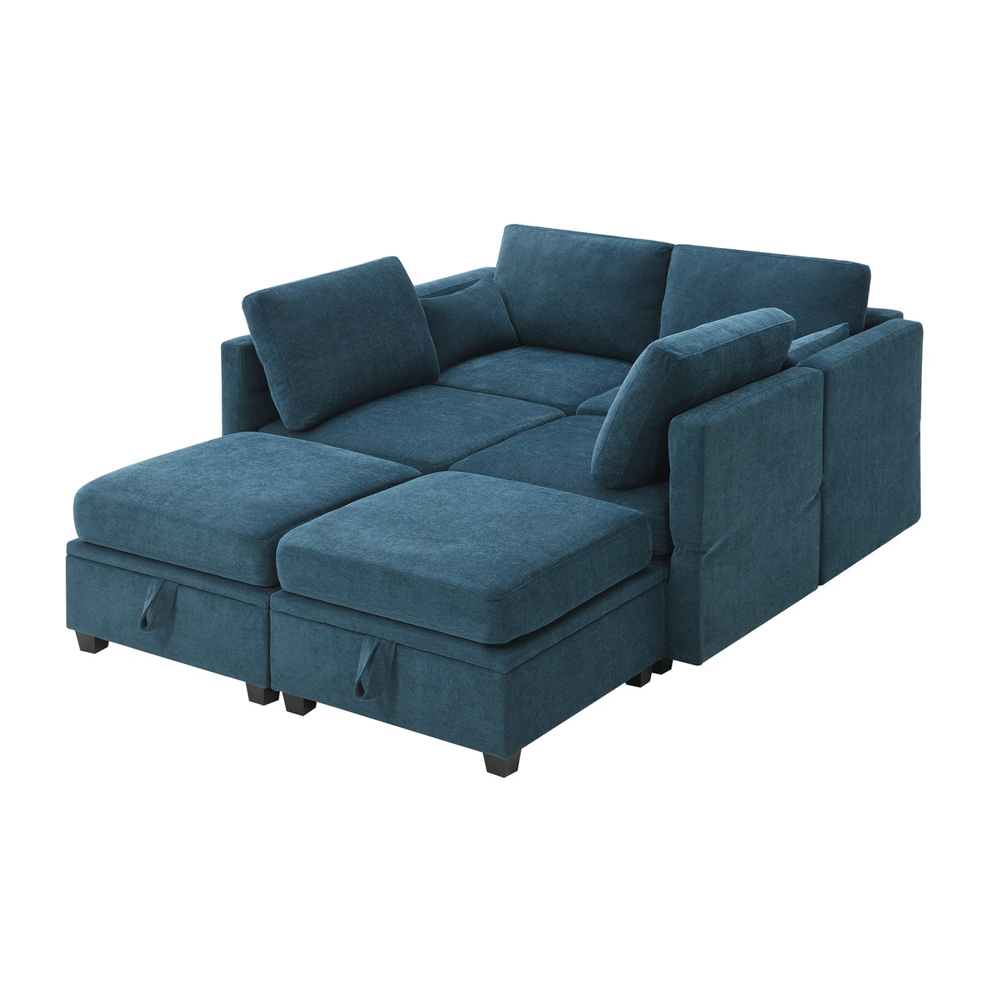 Sofa & Chair sets | Chenille Modular Sectional Sofa,U Shaped Couch with Adjustable Armrests and Backrests,6 Seat Reversible Sofa Bed with Storage Seats for Living Room, Apartment,2 Colors | casafoyer.myshopify.com