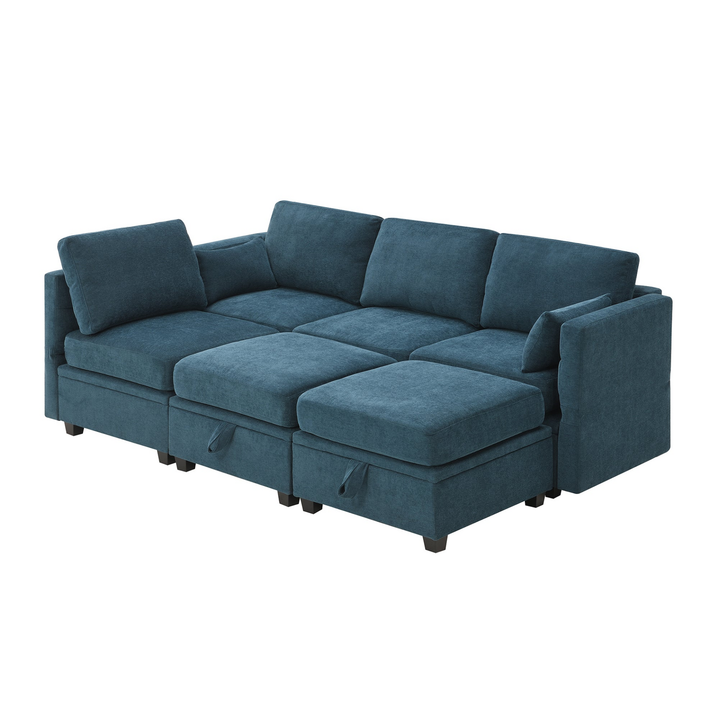 Sofa & Chair sets | Chenille Modular Sectional Sofa,U Shaped Couch with Adjustable Armrests and Backrests,6 Seat Reversible Sofa Bed with Storage Seats for Living Room, Apartment,2 Colors | casafoyer.myshopify.com