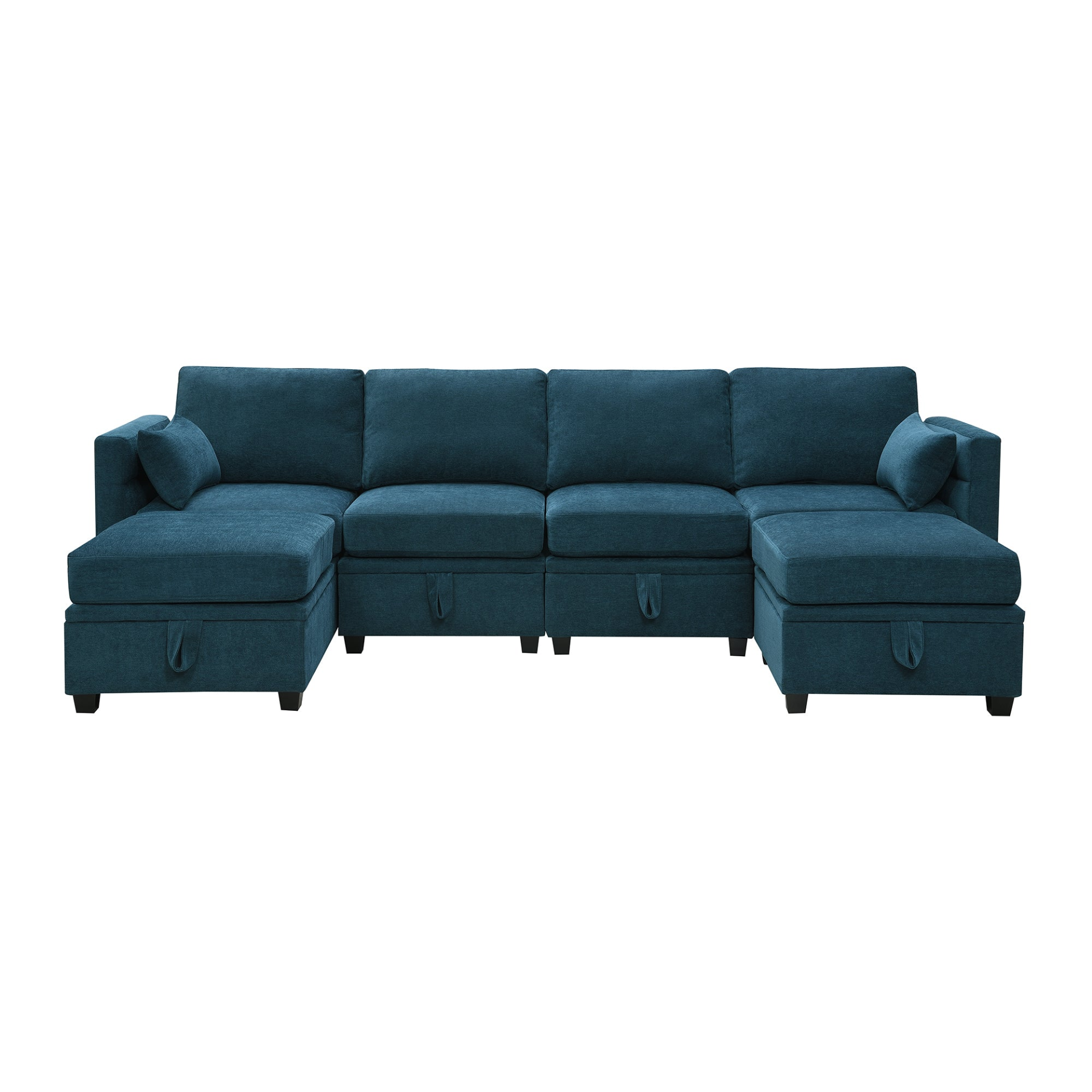 Sofa & Chair sets | Chenille Modular Sectional Sofa,U Shaped Couch with Adjustable Armrests and Backrests,6 Seat Reversible Sofa Bed with Storage Seats for Living Room, Apartment,2 Colors | casafoyer.myshopify.com