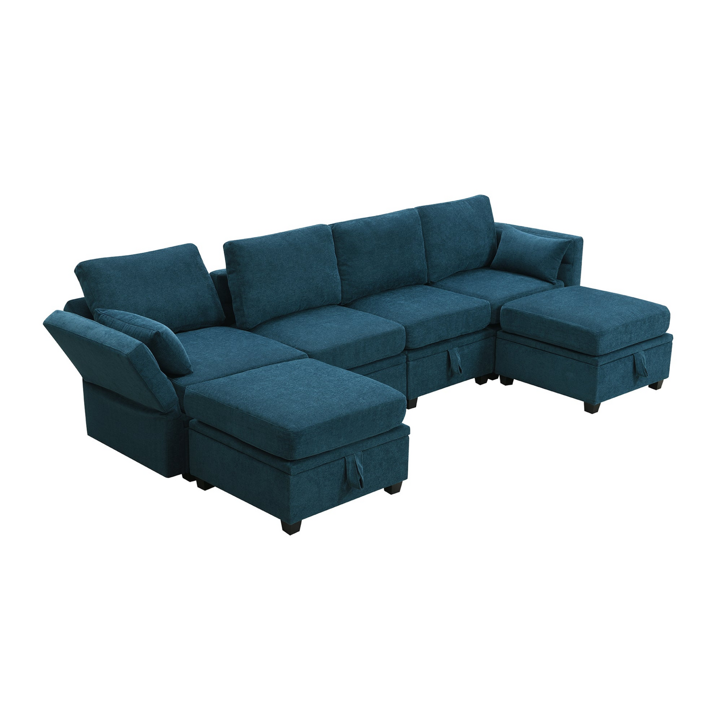 Sofa & Chair sets | Chenille Modular Sectional Sofa,U Shaped Couch with Adjustable Armrests and Backrests,6 Seat Reversible Sofa Bed with Storage Seats for Living Room, Apartment,2 Colors | casafoyer.myshopify.com