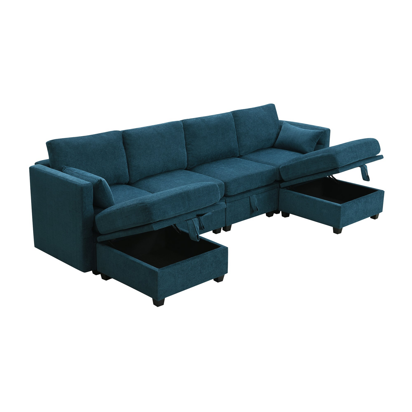 Sofa & Chair sets | Chenille Modular Sectional Sofa,U Shaped Couch with Adjustable Armrests and Backrests,6 Seat Reversible Sofa Bed with Storage Seats for Living Room, Apartment,2 Colors | casafoyer.myshopify.com