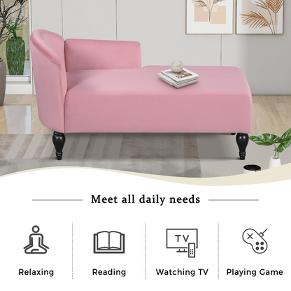 Sofa & Chair sets | Mid Century Vintage Velvet Chaise Lounge, Modern Right Arm Facing Upholstery Lounge Chair with Solid Wood Legs,Multi-purpose Sleeper Sofa for Living Room,Bedroom,Apartment,Office | casafoyer.myshopify.com