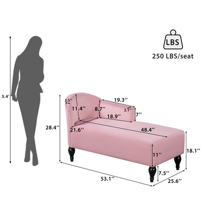 Sofa & Chair sets | Mid Century Vintage Velvet Chaise Lounge, Modern Right Arm Facing Upholstery Lounge Chair with Solid Wood Legs,Multi-purpose Sleeper Sofa for Living Room,Bedroom,Apartment,Office | casafoyer.myshopify.com