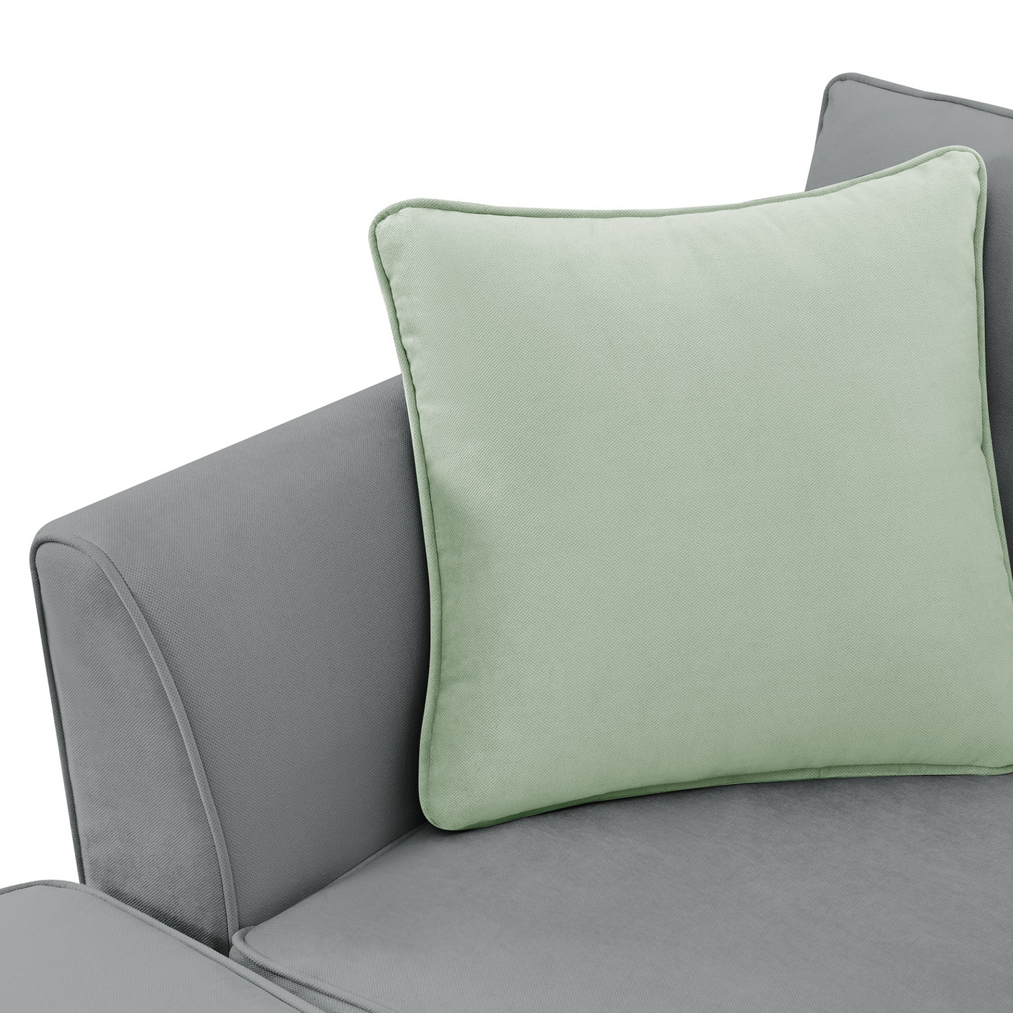 Sofa & Chair sets | Sectional Sofa Couches Living Room Sets, 7 Seats Modular Sectional Sofa with Ottoman, L Shape Fabric Sofa Corner Couch Set with 3 Pillows, Grey | casafoyer.myshopify.com