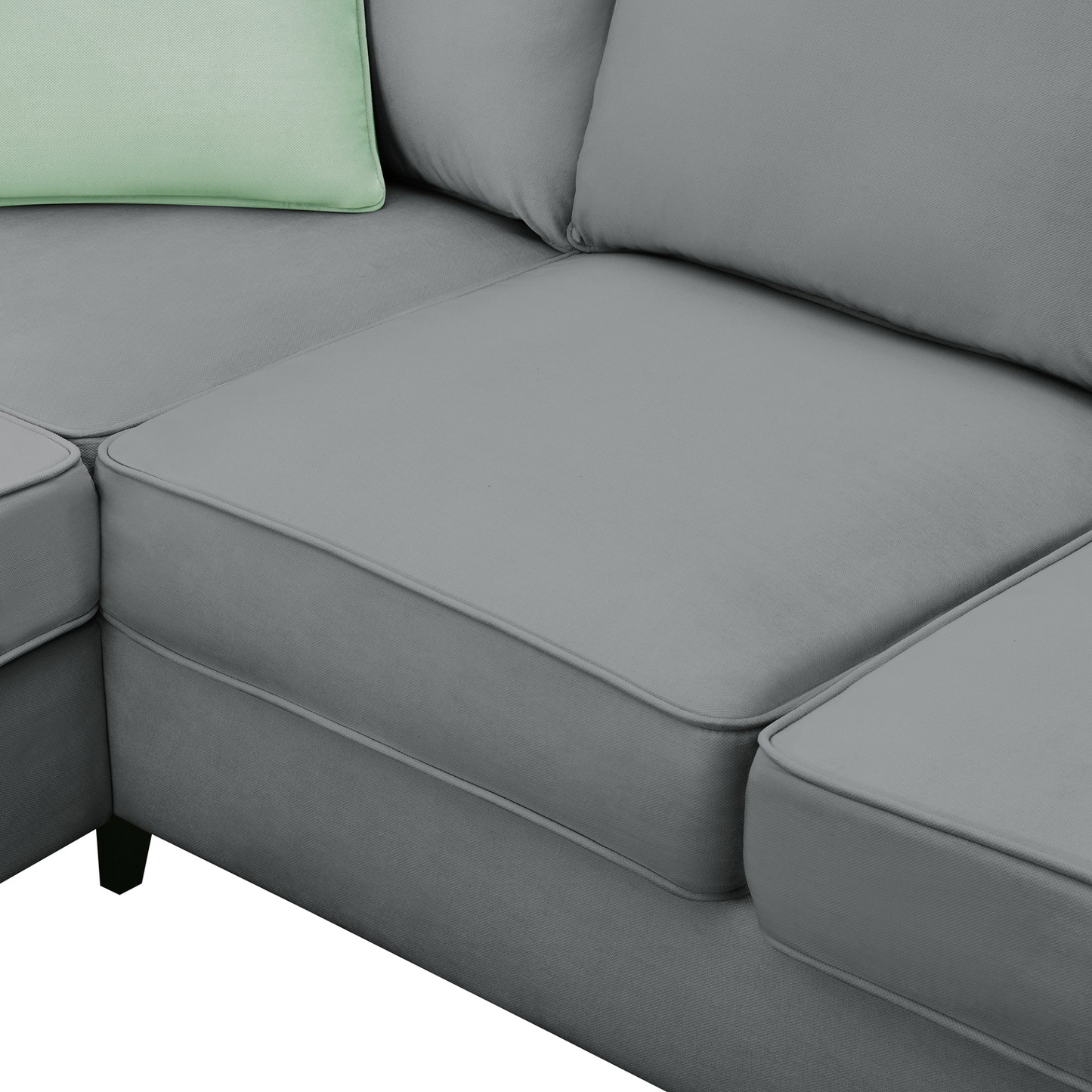 Sofa & Chair sets | Sectional Sofa Couches Living Room Sets, 7 Seats Modular Sectional Sofa with Ottoman, L Shape Fabric Sofa Corner Couch Set with 3 Pillows, Grey | casafoyer.myshopify.com