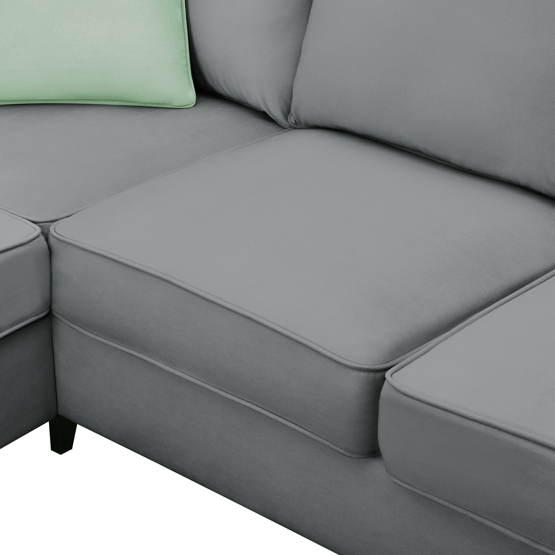 Sofa & Chair sets | Sectional Sofa Couches Living Room Sets, 7 Seats Modular Sectional Sofa with Ottoman, L Shape Fabric Sofa Corner Couch Set with 3 Pillows, Grey | casafoyer.myshopify.com