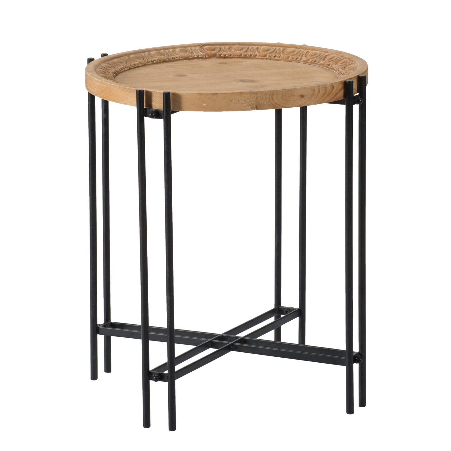 Table Decor | Round Side Table With Wood Top, End Table for Living Room Bedroom | casafoyer.myshopify.com