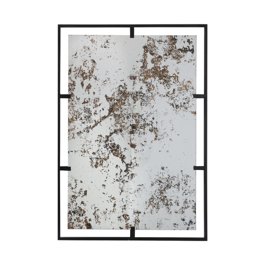 [product_type] | 32" x 22" Rectangle Antiqued Wall Mirror with Black Metal Frame | Home Wall Decor | casafoyer.myshopify.com