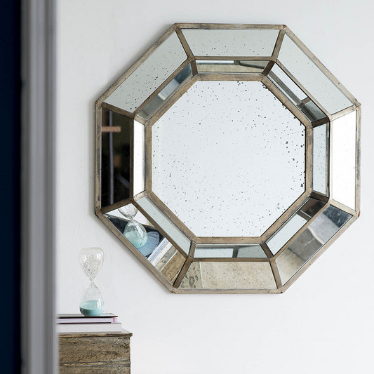 [product_type] | 40" x 40" Oversized Silver Octagon Mirror - Mid-Century Modern Accent Mirror for Living Room, Entryway, Bedroom, Hallway | casafoyer.myshopify.com