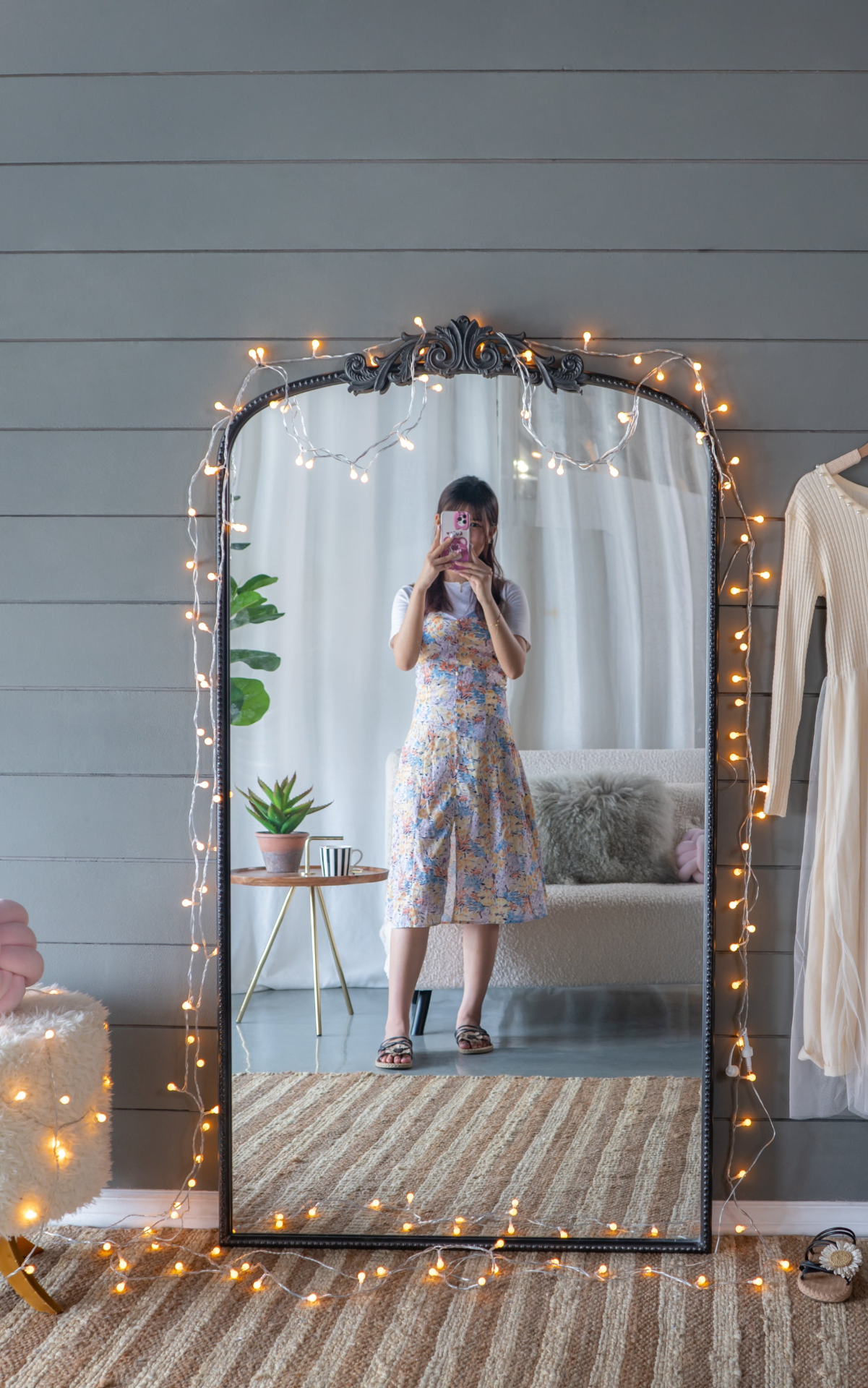 [product_type] | 66" x 36" Full Length Mirror, Arched Mirror Hanging or Leaning Against Wall, Large Black Mirror for Living Room | casafoyer.myshopify.com