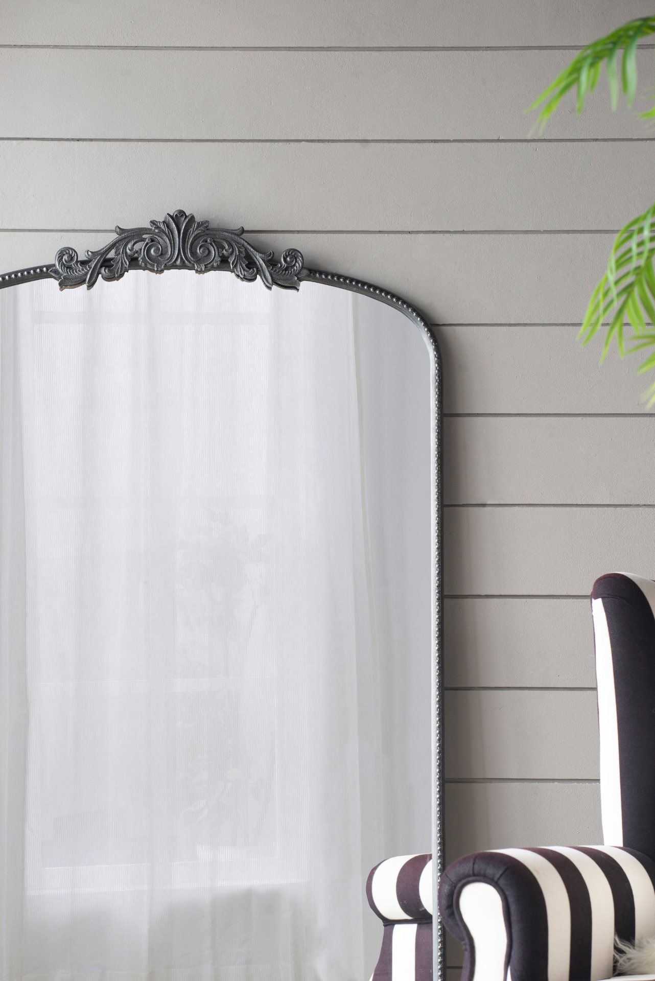 [product_type] | 66" x 36" Full Length Mirror, Arched Mirror Hanging or Leaning Against Wall, Large Black Mirror for Living Room | casafoyer.myshopify.com