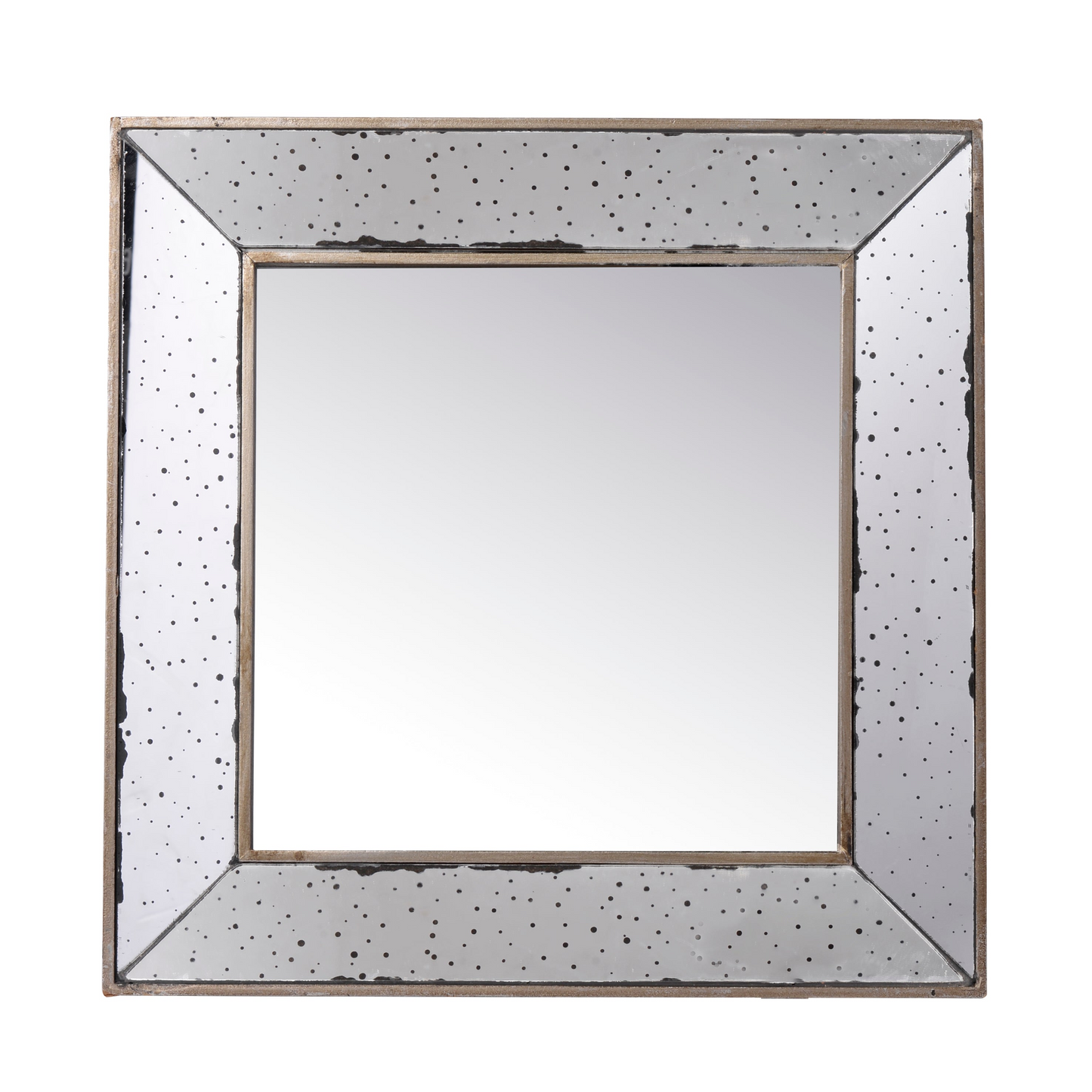 [product_type] | 18" x 18" Distressed Silver Square Accent Mirror - Vintage Flair for Your Home Decor | casafoyer.myshopify.com