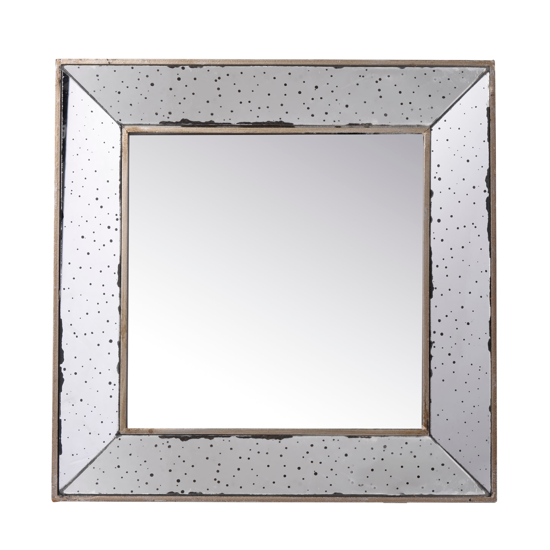 [product_type] | 18" x 18" Distressed Silver Square Accent Mirror - Vintage Flair for Your Home Decor | casafoyer.myshopify.com