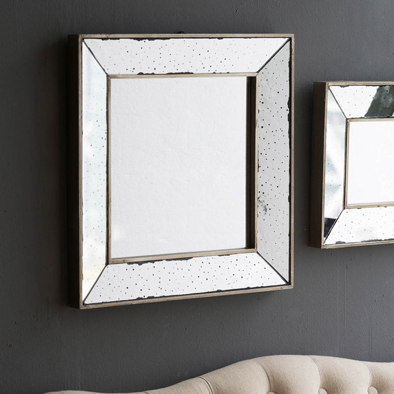 [product_type] | 18" x 18" Distressed Silver Square Accent Mirror - Vintage Flair for Your Home Decor | casafoyer.myshopify.com