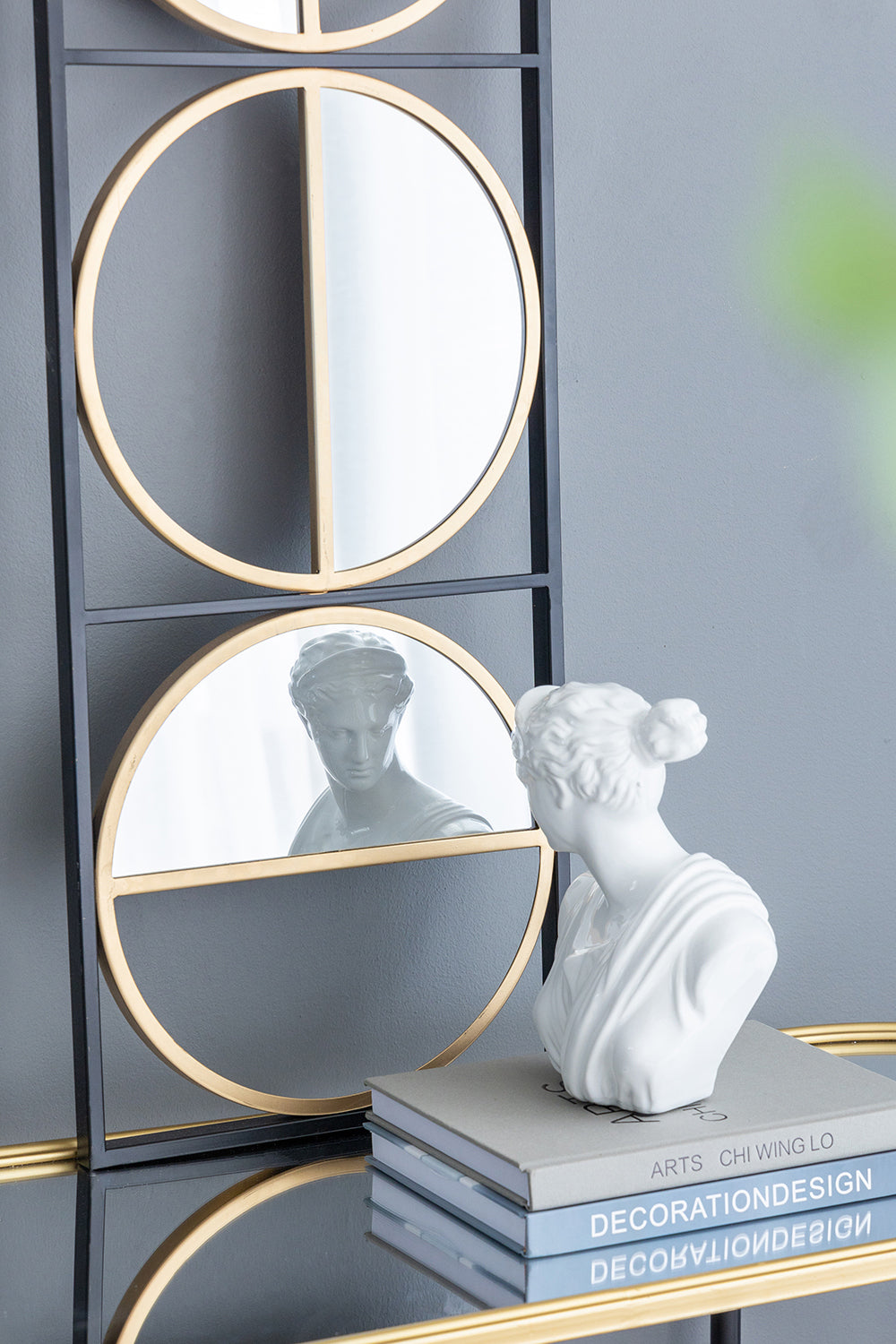 Wall mirror | Eclectic Styling Metal Beaded Black Wall Mirror with Contemporary Design for Bedroom,Liveroom & Entryway | casafoyer.myshopify.com