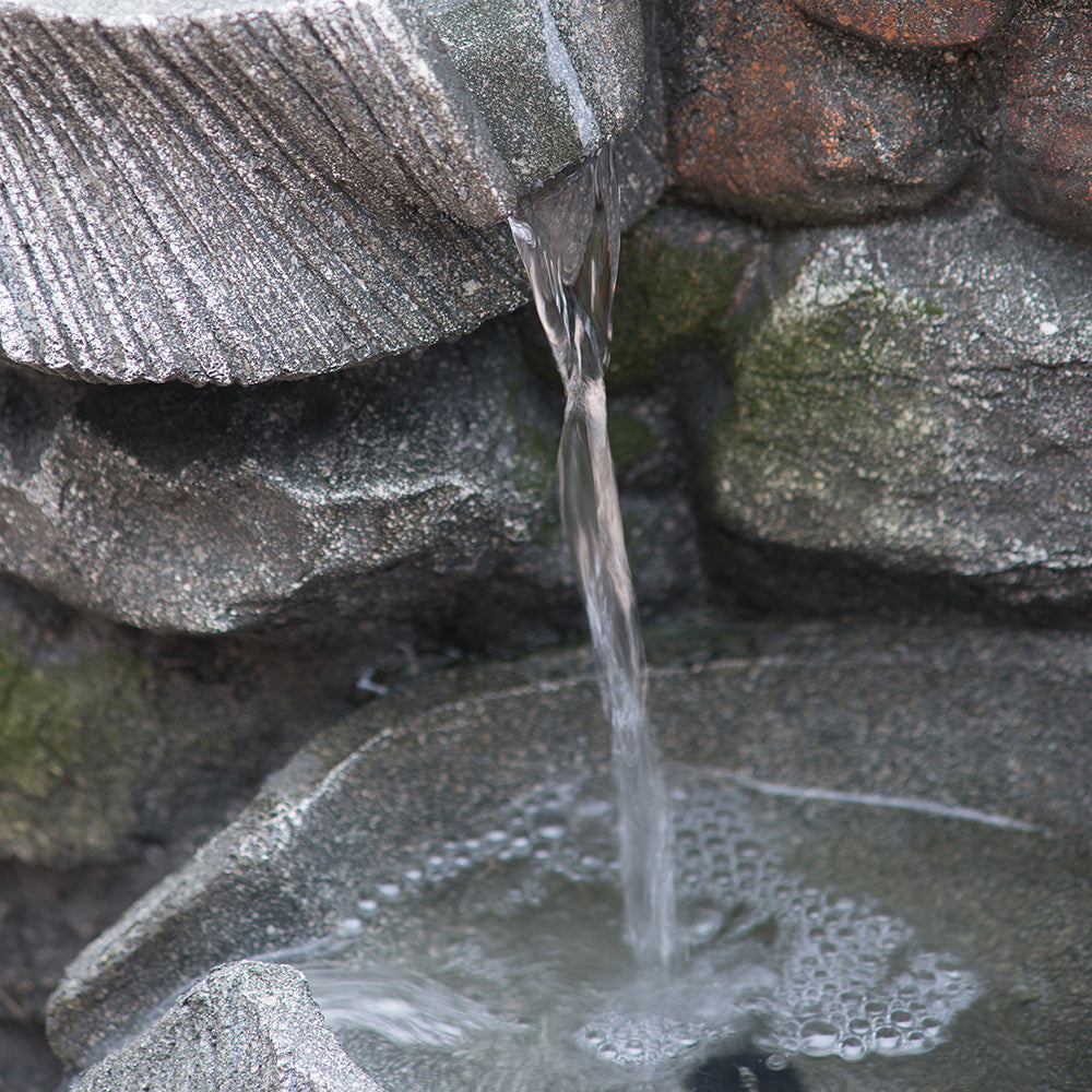 Garden Fountains | Indoor Outdoor Stone Water Fountain,  4-Tier Polyresin Cascading Rock Bowl Freestanding Fountain with LED Ligh | casafoyer.myshopify.com