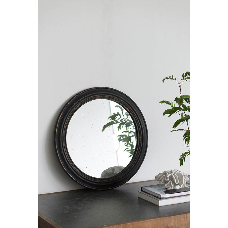 Wall mirror | Circle Wall Mirror with Wooden Black Frame, Antique Classic Accent Mirror, for Living Room, Foyer, Bathroom, Office | casafoyer.myshopify.com